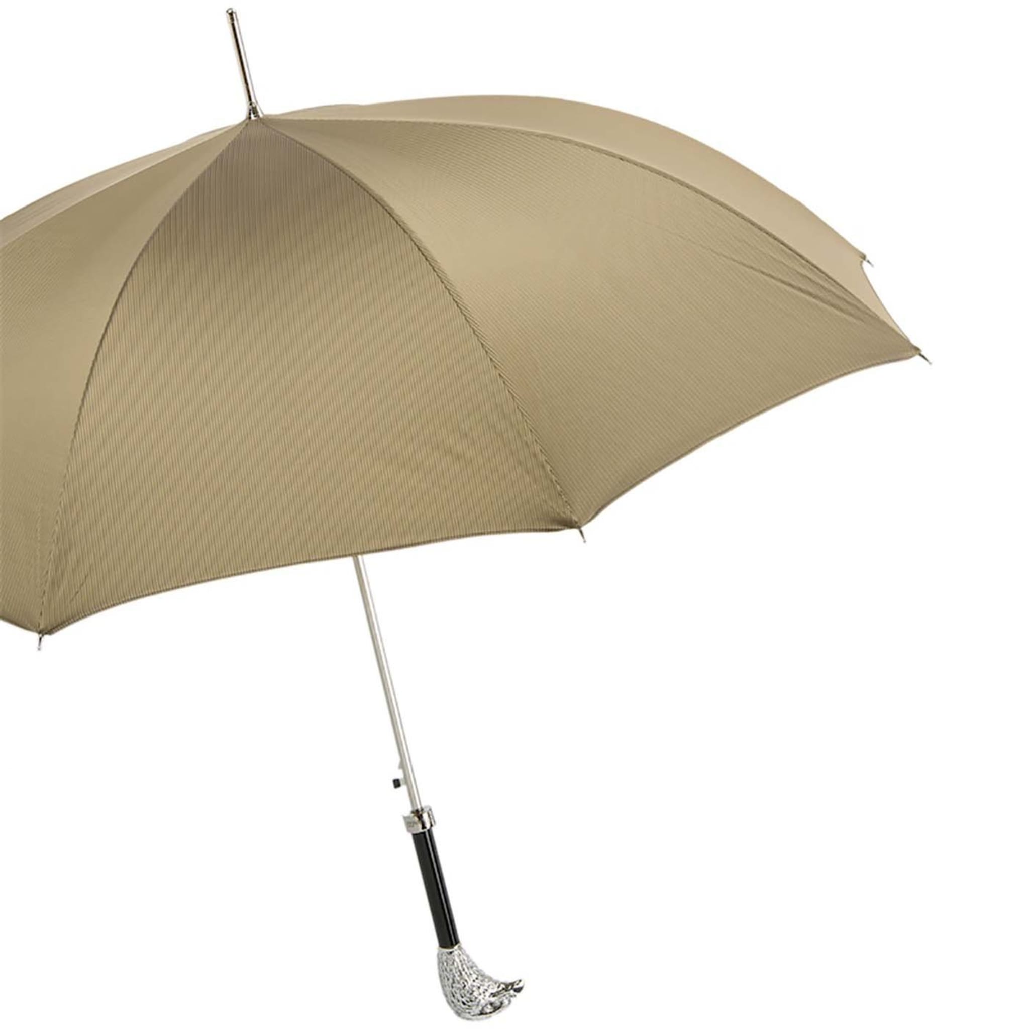 Beige Umbrella with Silver Eagle Handle - Alternative view 5
