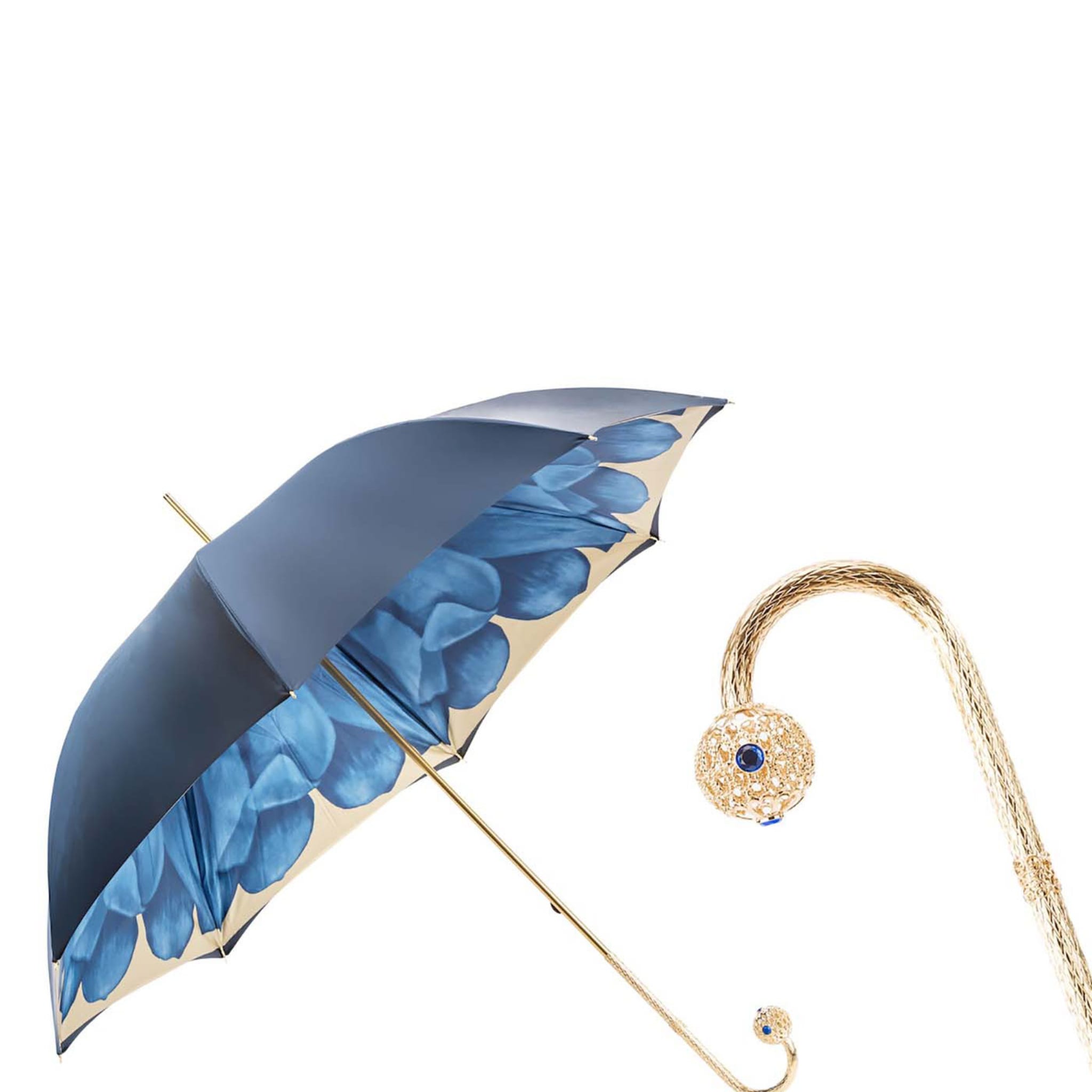 Luxury Blue Dahlia Umbrella - Alternative view 1