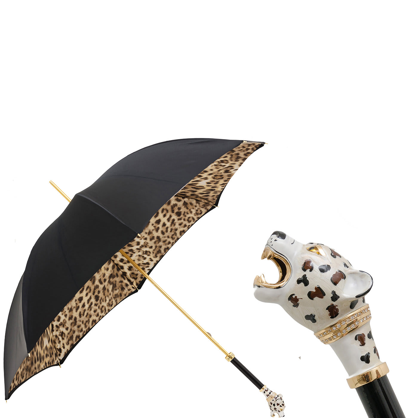 Black Umbrella with Jaguar Handle - Pasotti