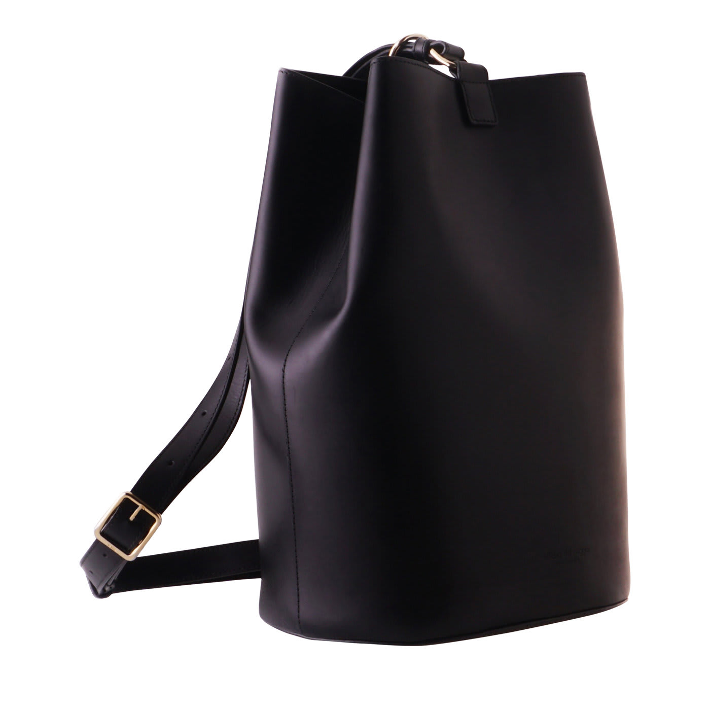 Medium Black Leather Sling Bag  - Officina Del Poggio
