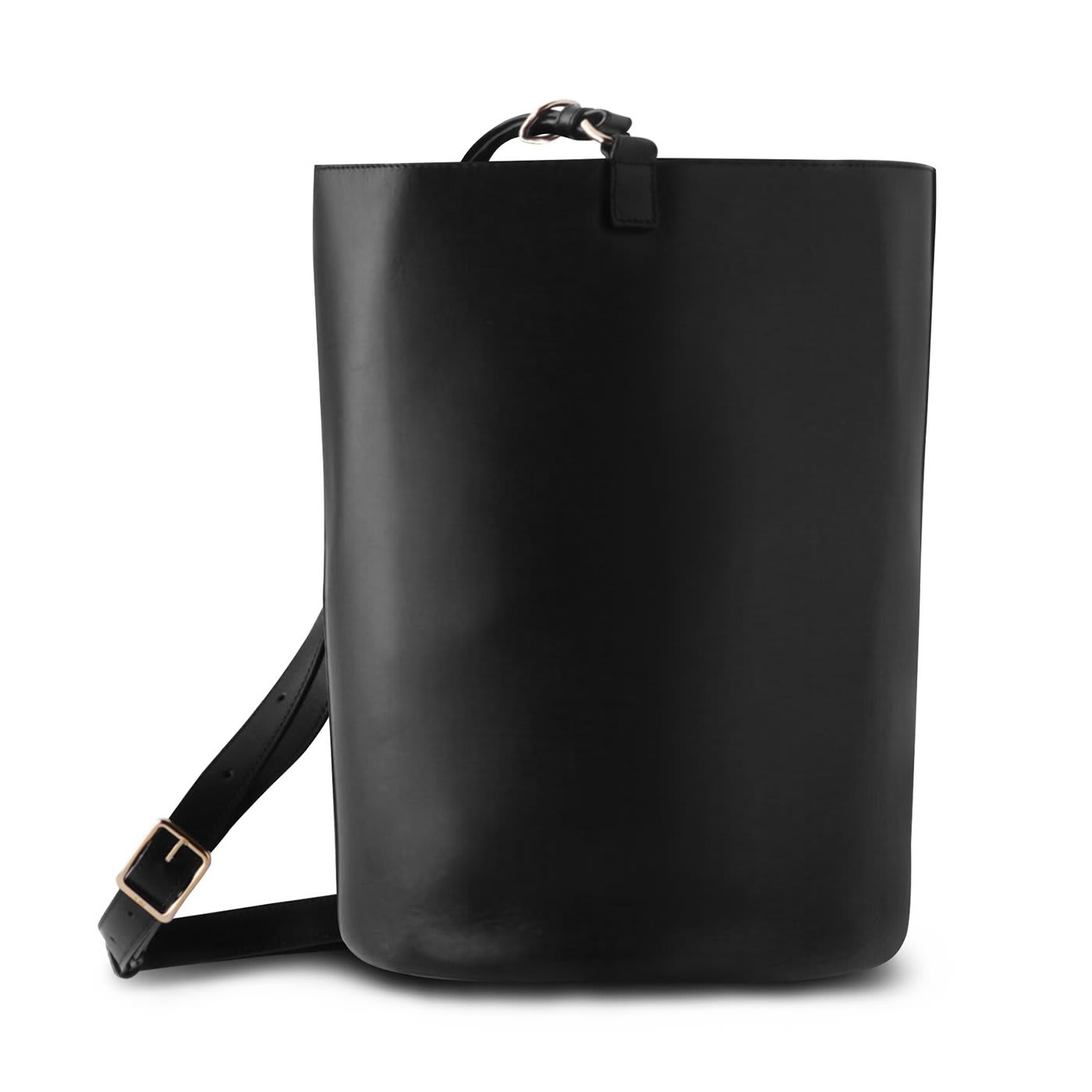 Medium Black Leather Sling Bag  - Officina Del Poggio