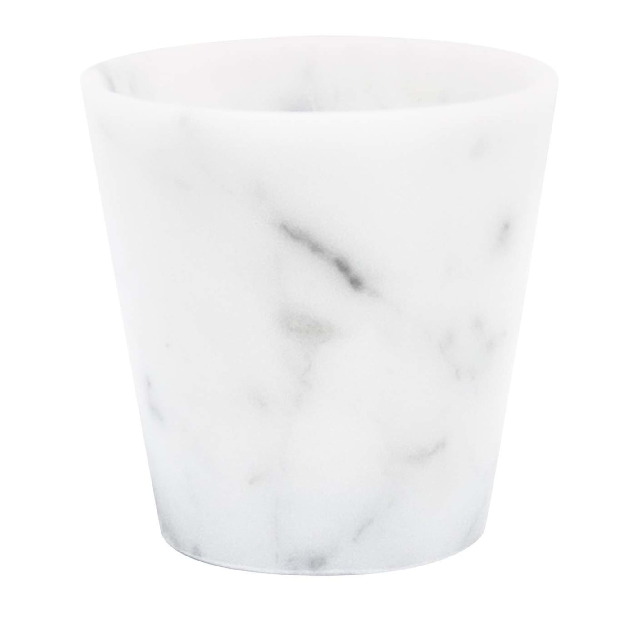 Set of 2 White Carrara Marble Grappa Glasses - Main view