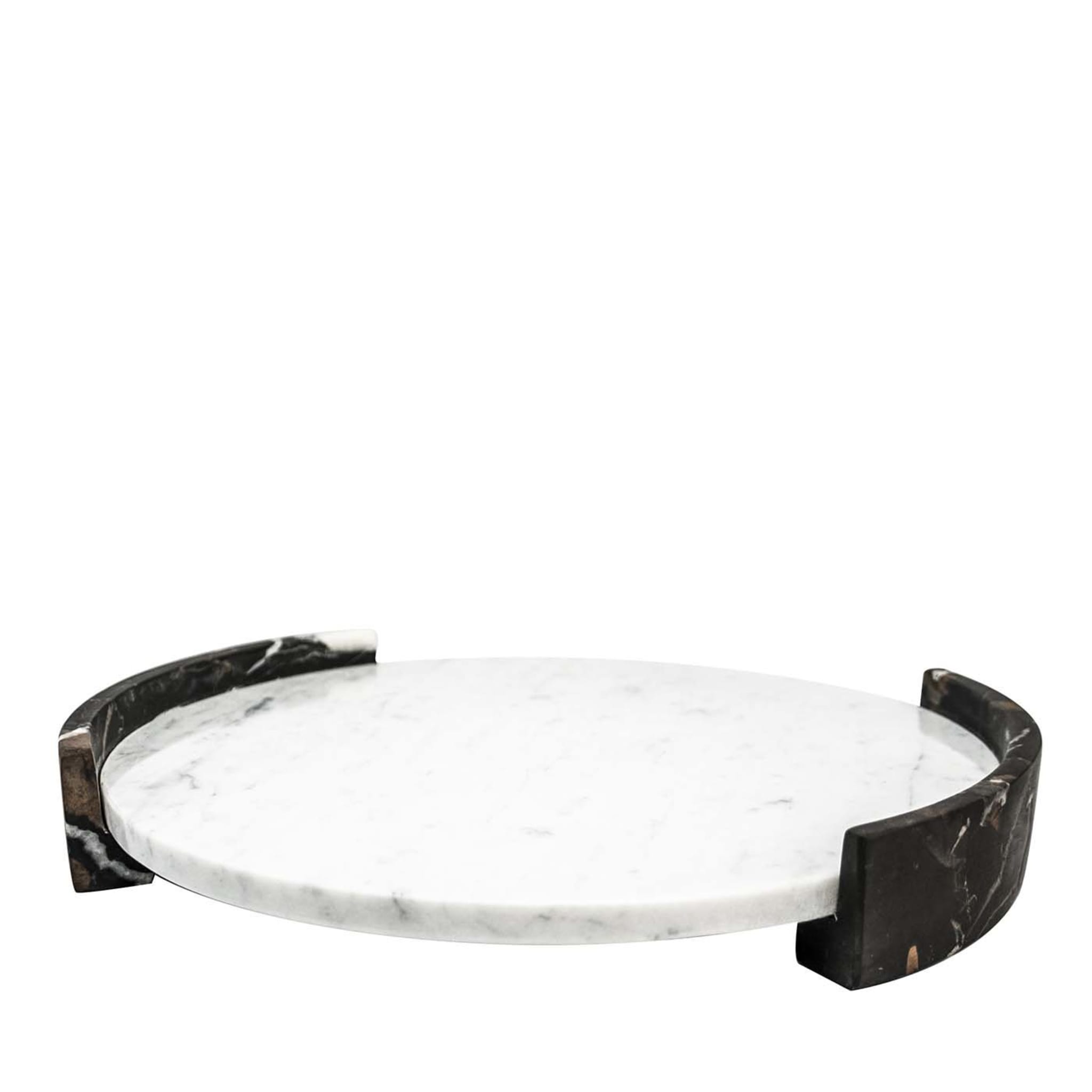 Großes rundes Tablett aus weißem Carrara-Marmor von Jacopo Simonetti - Hauptansicht