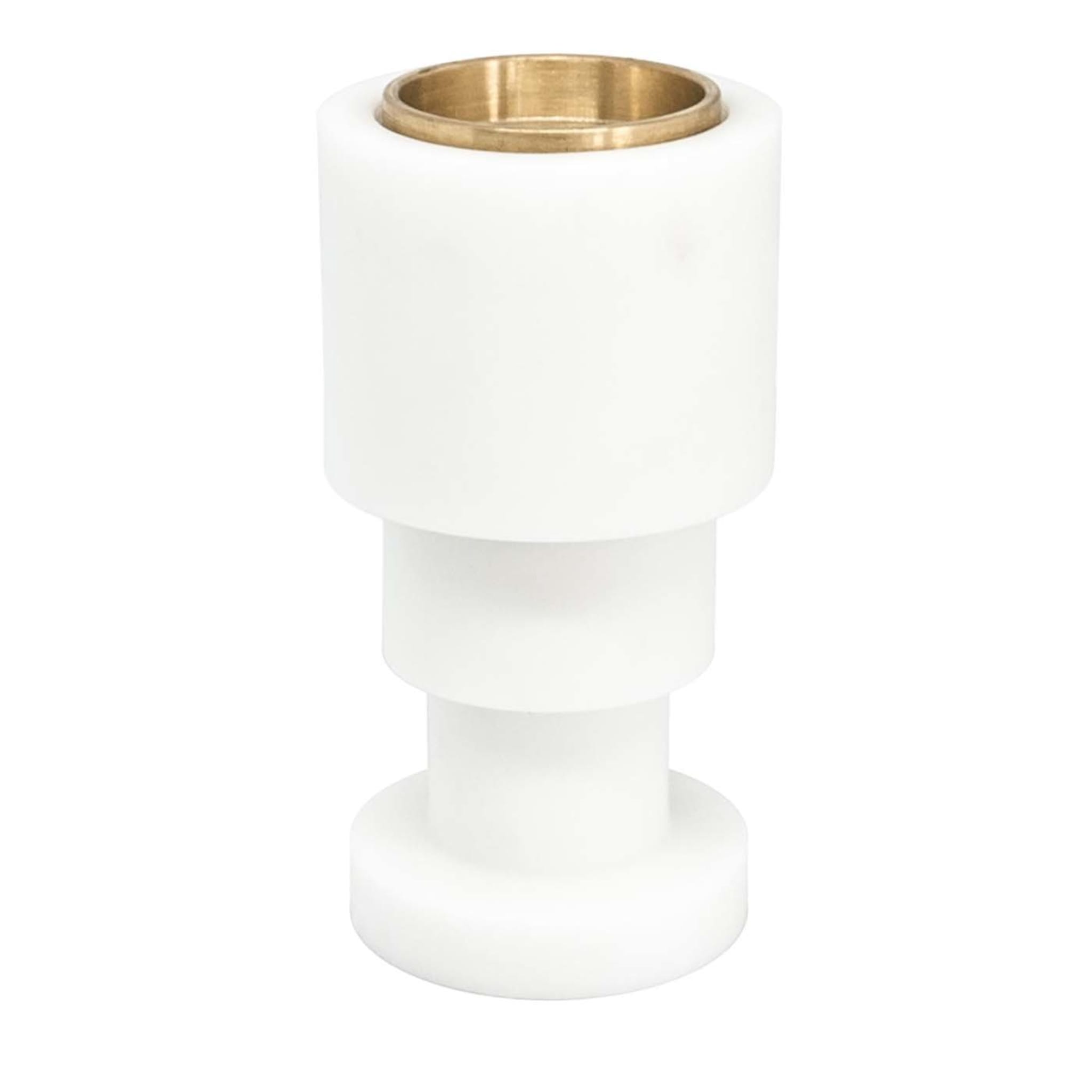 Carrara Marble and Brass Candleholder by Jacopo Simonetti - Main view