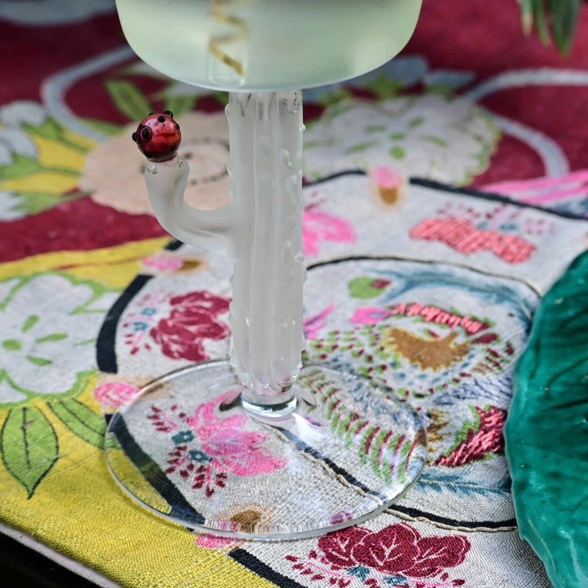 Cactus Mania Set of 4 Frosted Wine Glasses - Alternative view 2