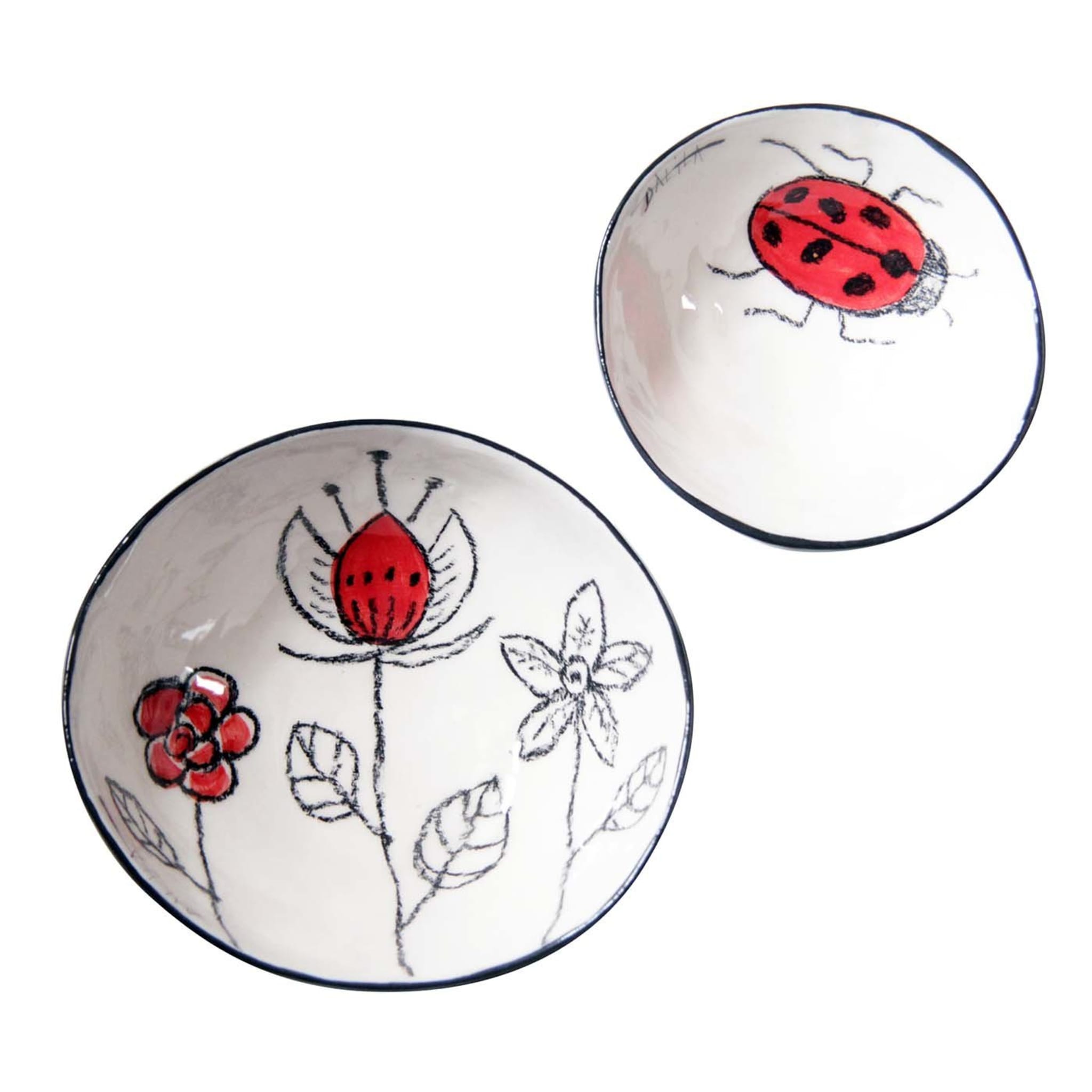 Flowers and Ladybug Bowls - Main view