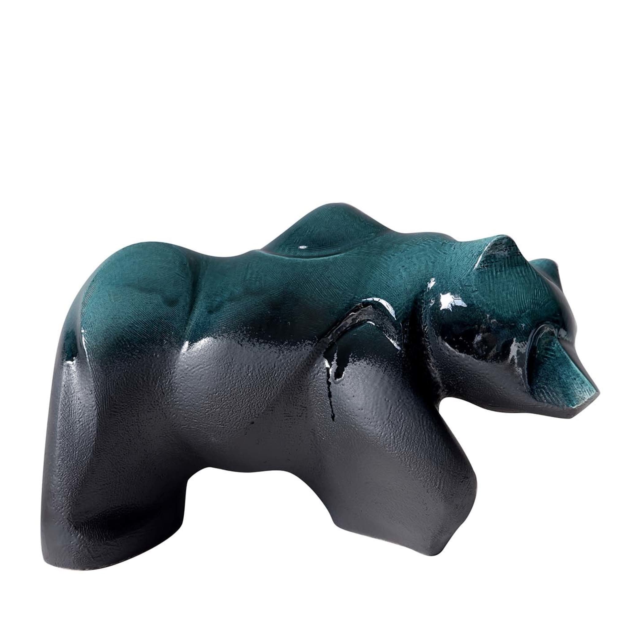 Sculpture d'ours en turquoise - Vue principale