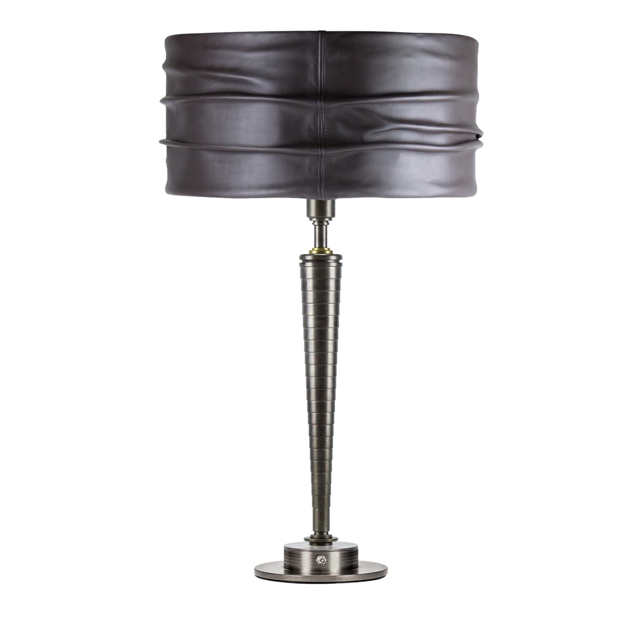Lámpara de mesa de cuero gris Eracle - Vista principal