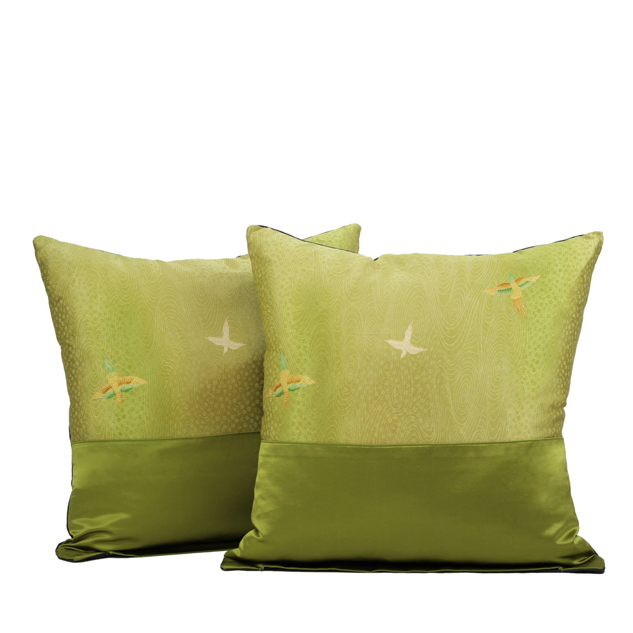 Set di 2 cuscini Paradise Birds verde  - Vista principale