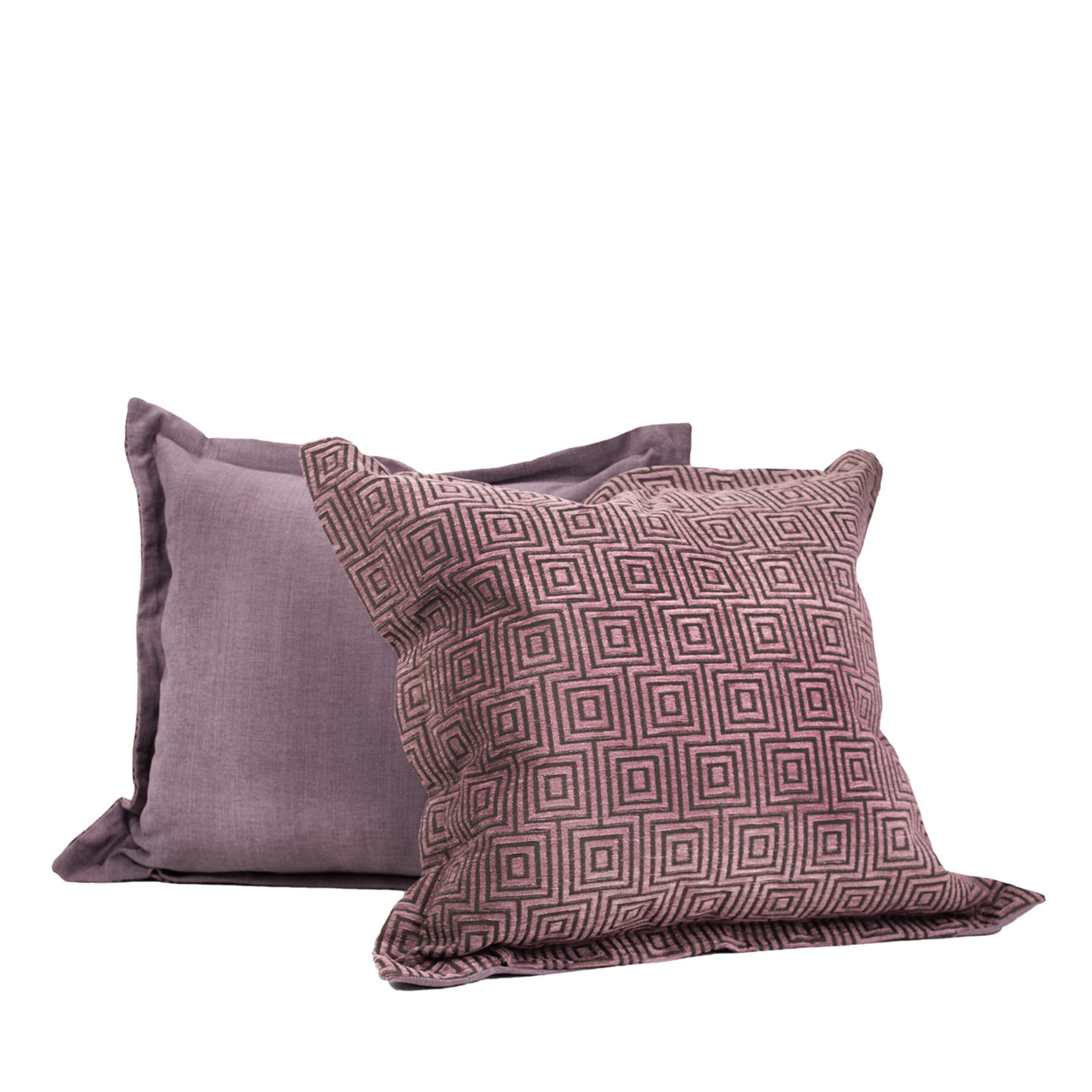 Set of 2 Over-Sized Pink Labyrinth Cushions  - Main view