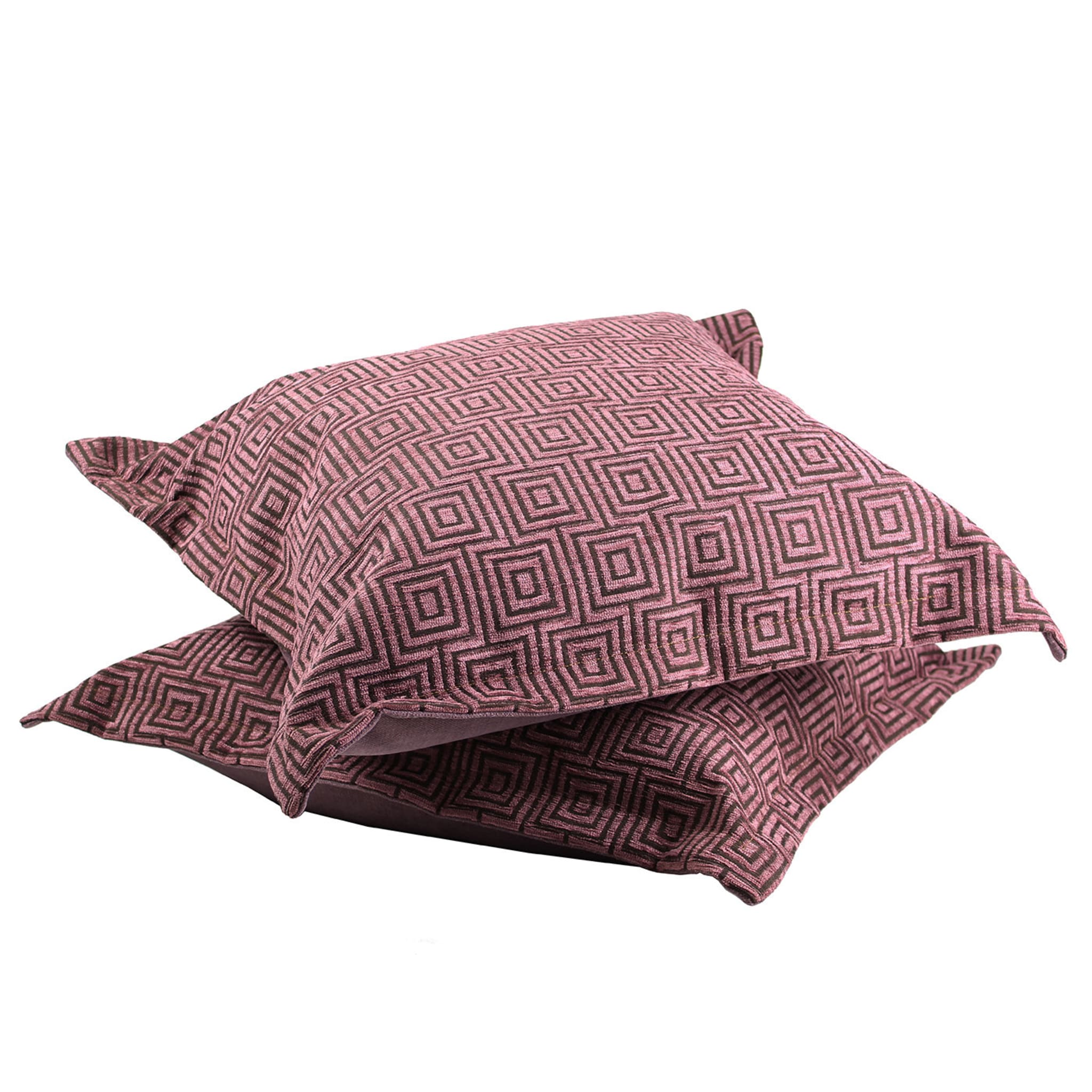 Set of 2 Over-Sized Pink Labyrinth Cushions  - Alternative view 1