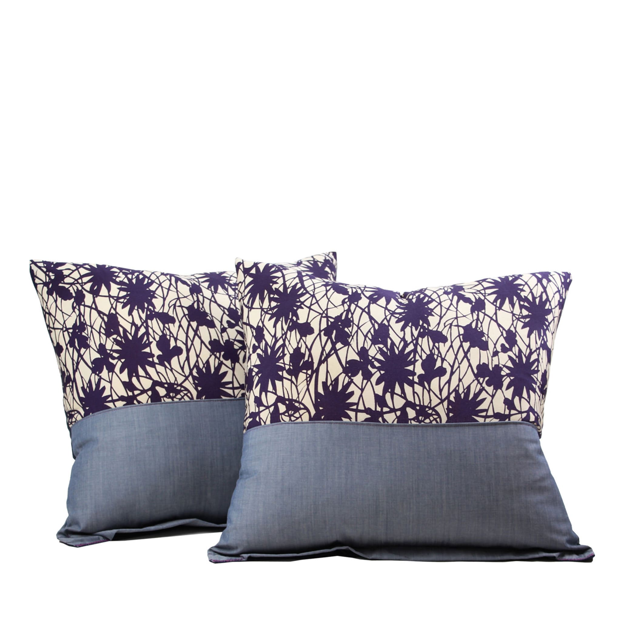 Set of 2 Purple Woods Throw Cushions - Main view