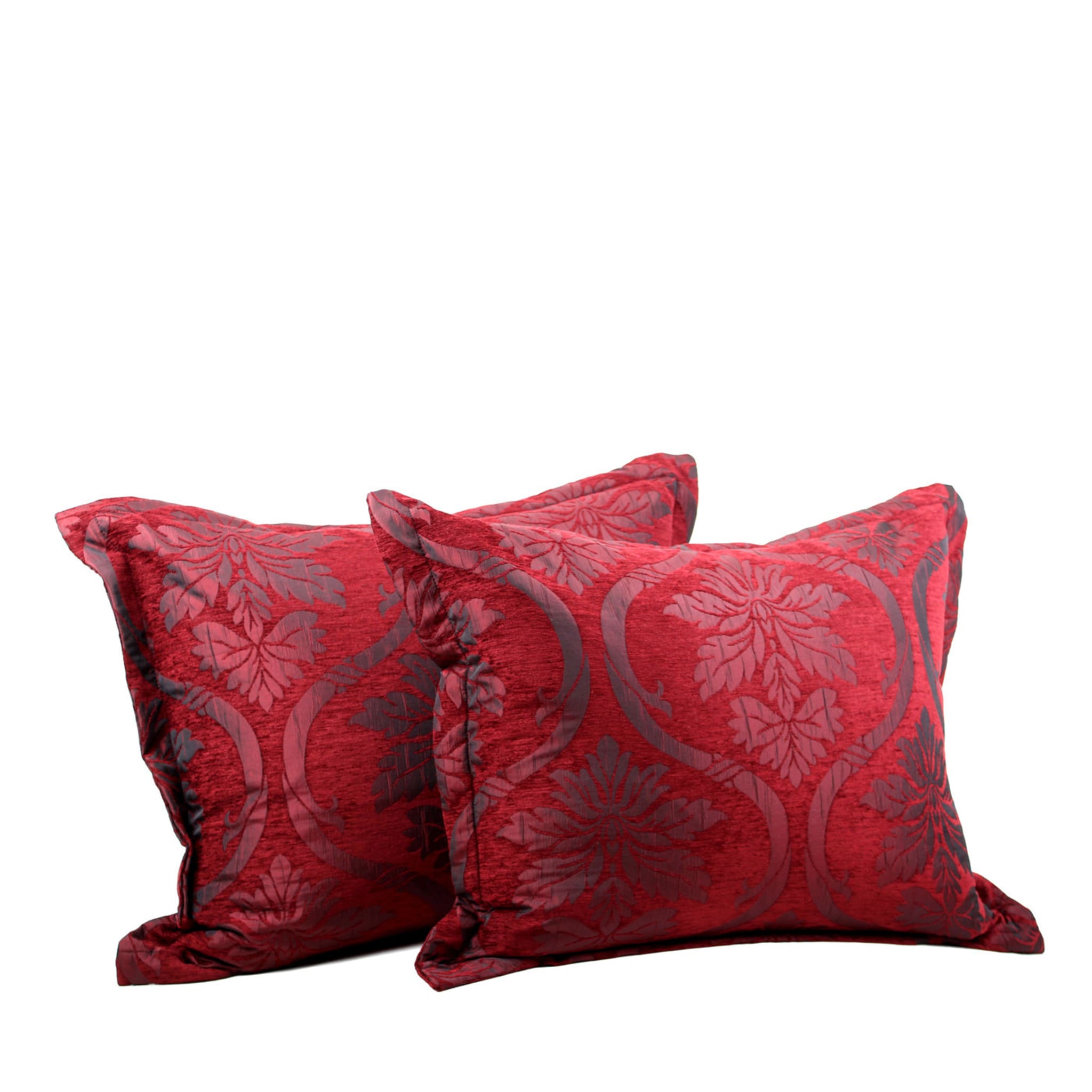 Set of 2 Red Over-sized Throw Cushions  - Main view