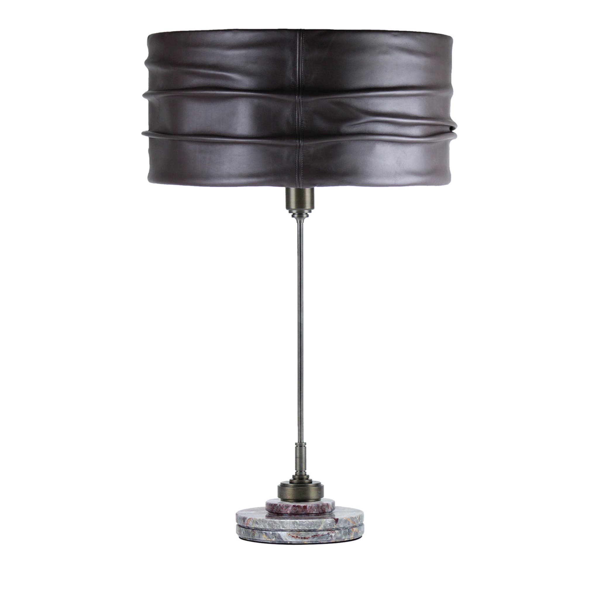 Semele Gray Leather Table Lamp - Main view