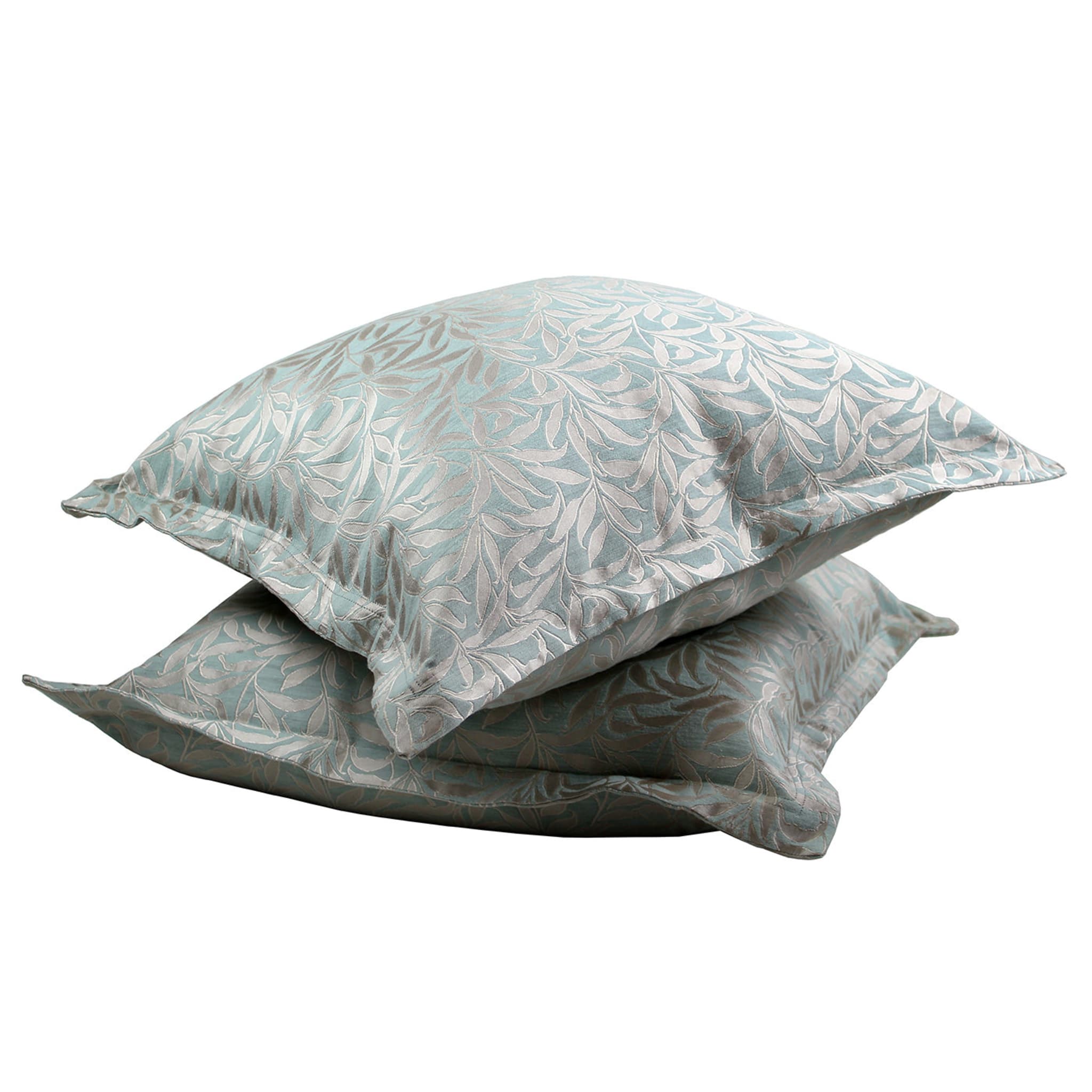 Set of 2 Silver Leaves Throw Cushions  - Alternative view 1
