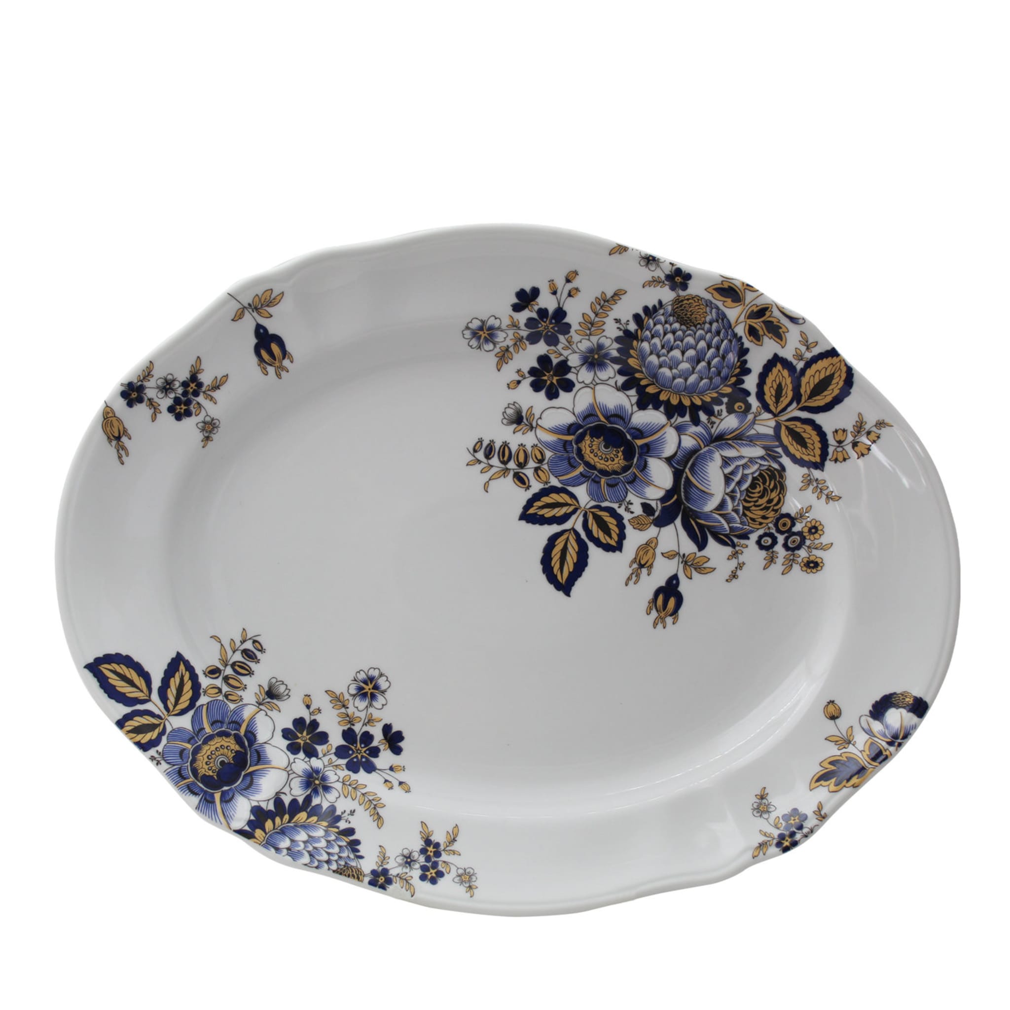 Rose Blue & Gold Oval Platter 34.5 cm - Set of 2 - Main view