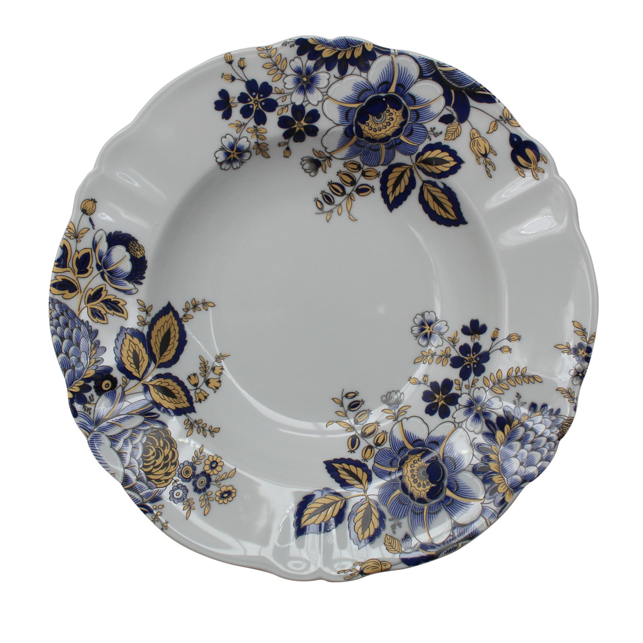 Rose Gold & Blue Soup Plate - Main view