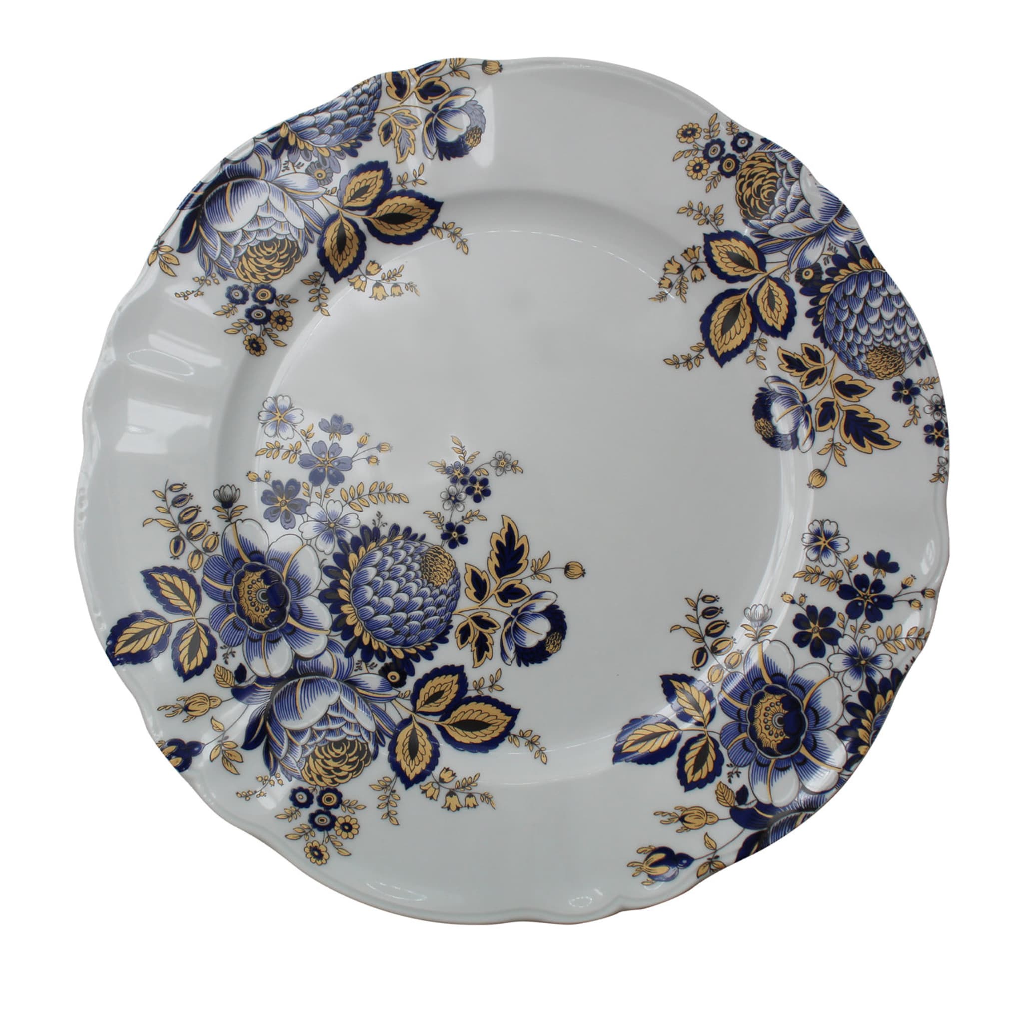Set of 2 Rose Gold & Blue Dinner Plates 32.5 cm - Main view