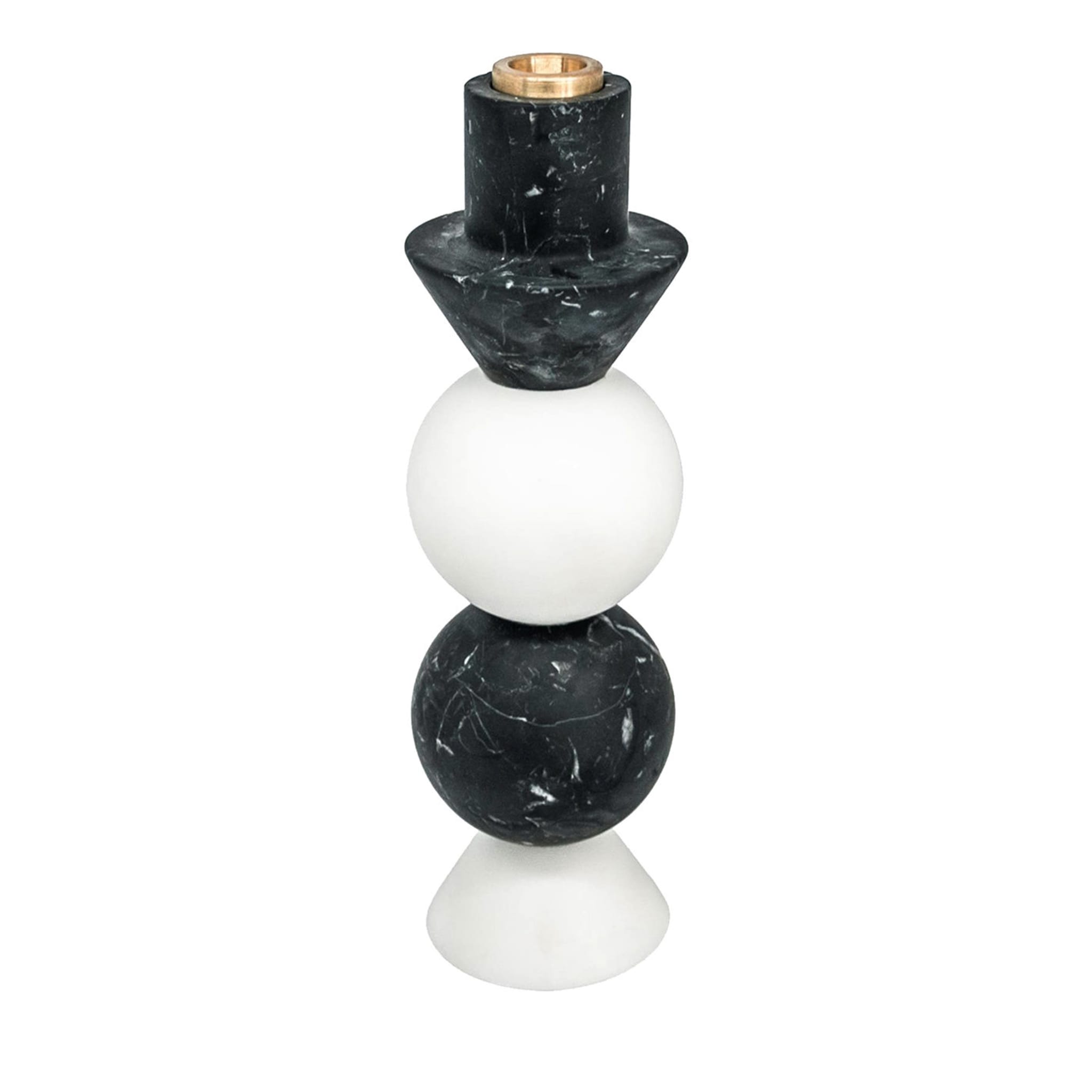 Carrara and Marquina Marble Candleholder by Jacopo Simonetti - Main view