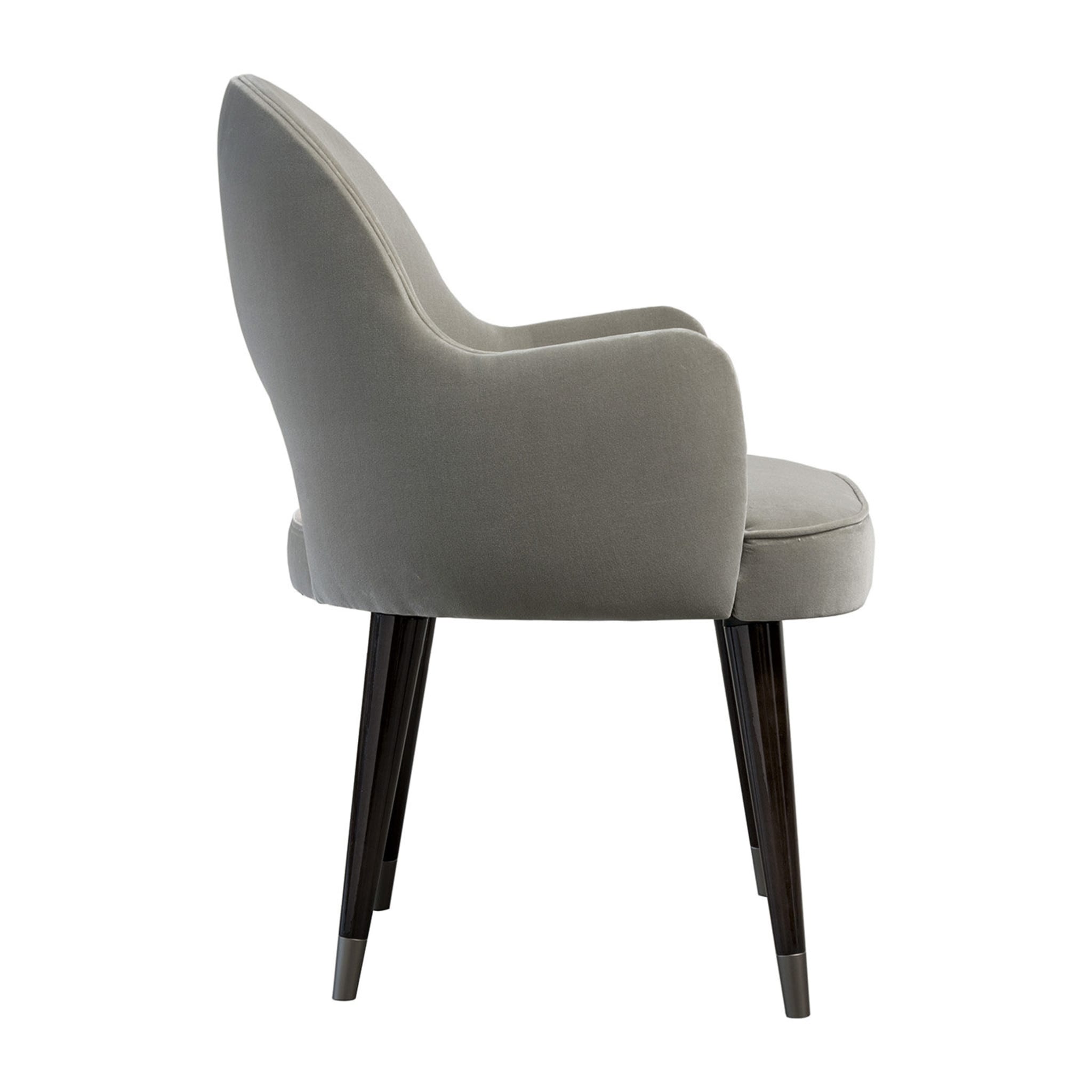 Eva Grey Wood Upholstered Fabric Armchair - Alternative view 1