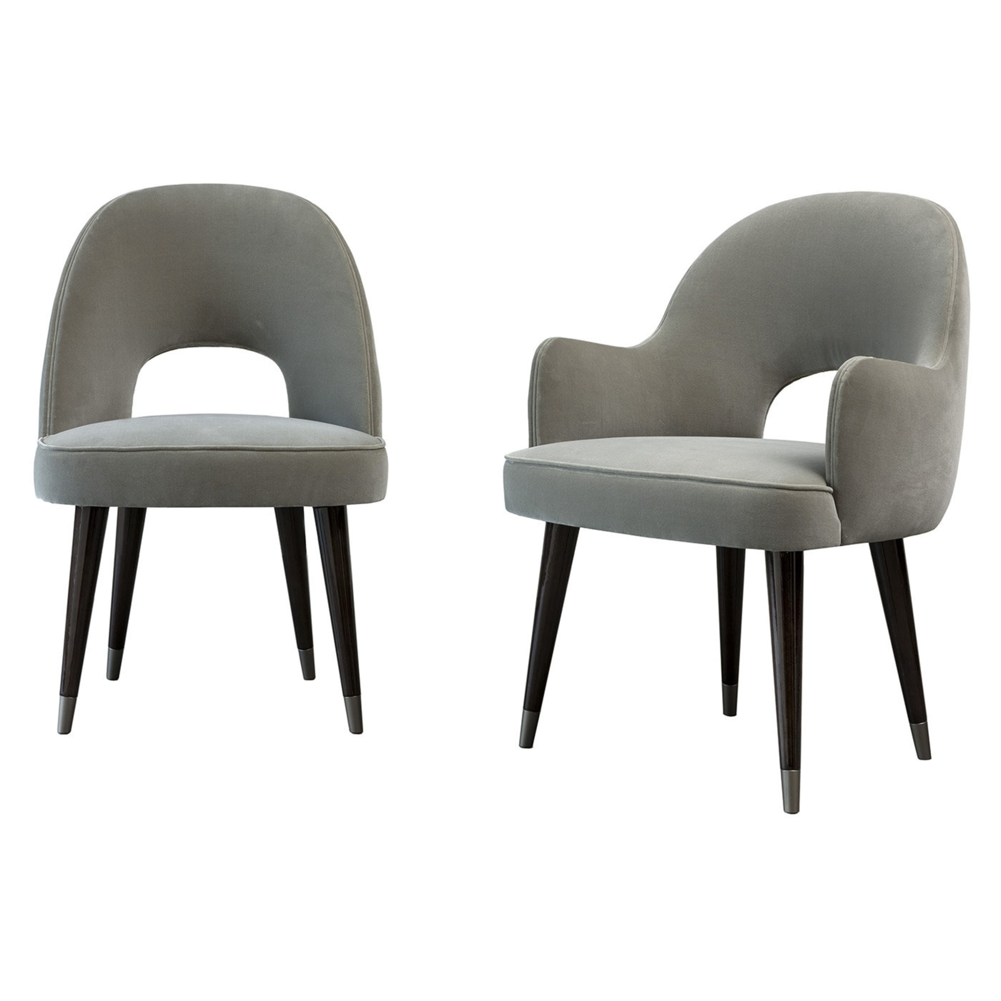 Eva Grey Wood Upholstered Fabric Armchair - Alternative view 3