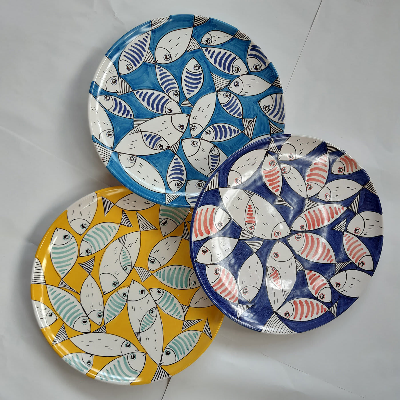 Set of 6 Profondo Azzurro Plates - ICS Ceramics