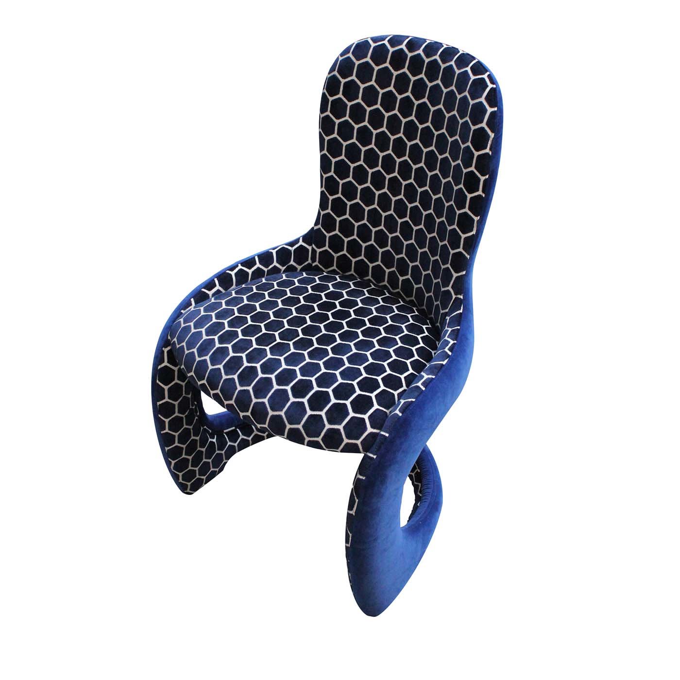 Venere Blue Padded Chair - Carpanelli