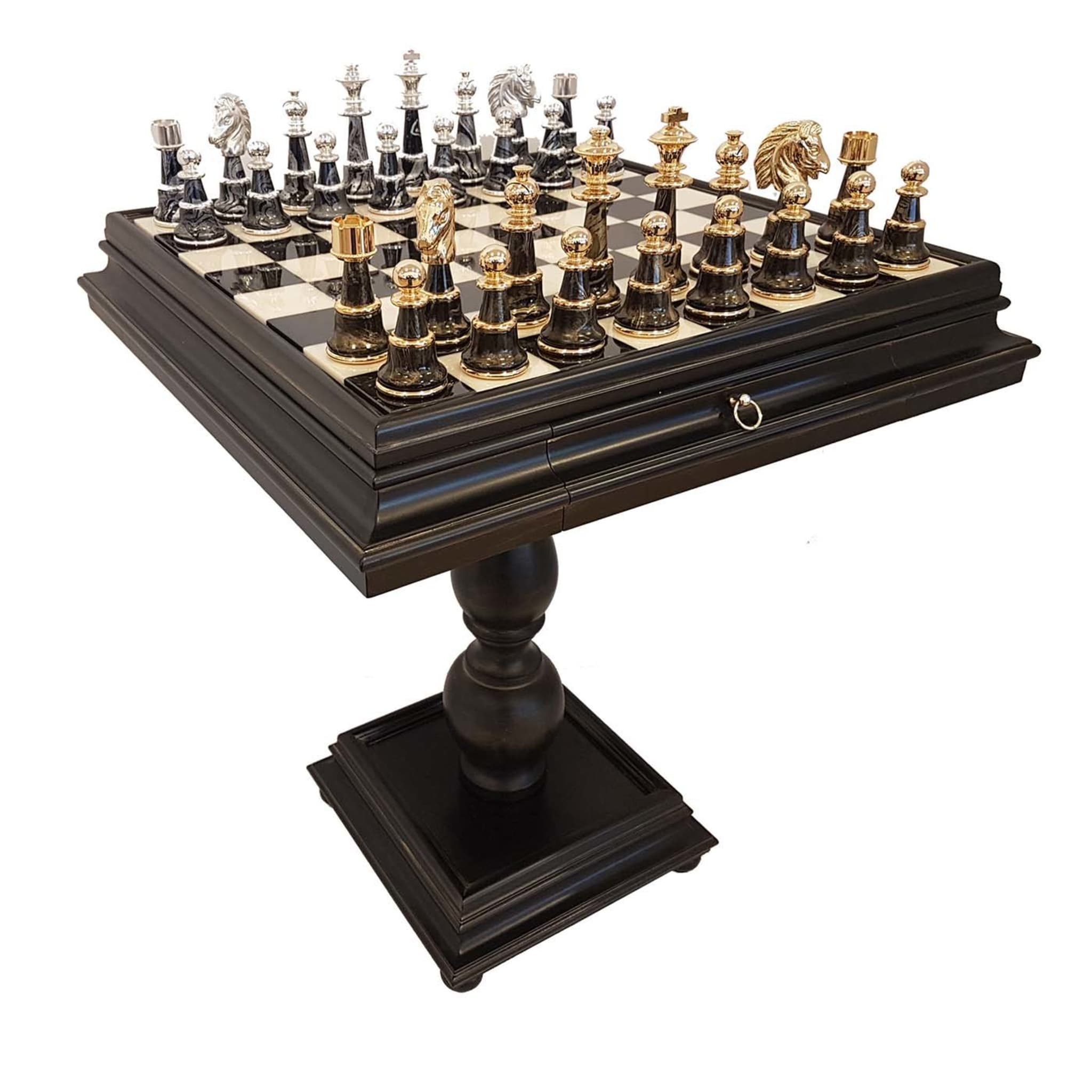 Style Chess Table with 32 chess pieces  - Main view