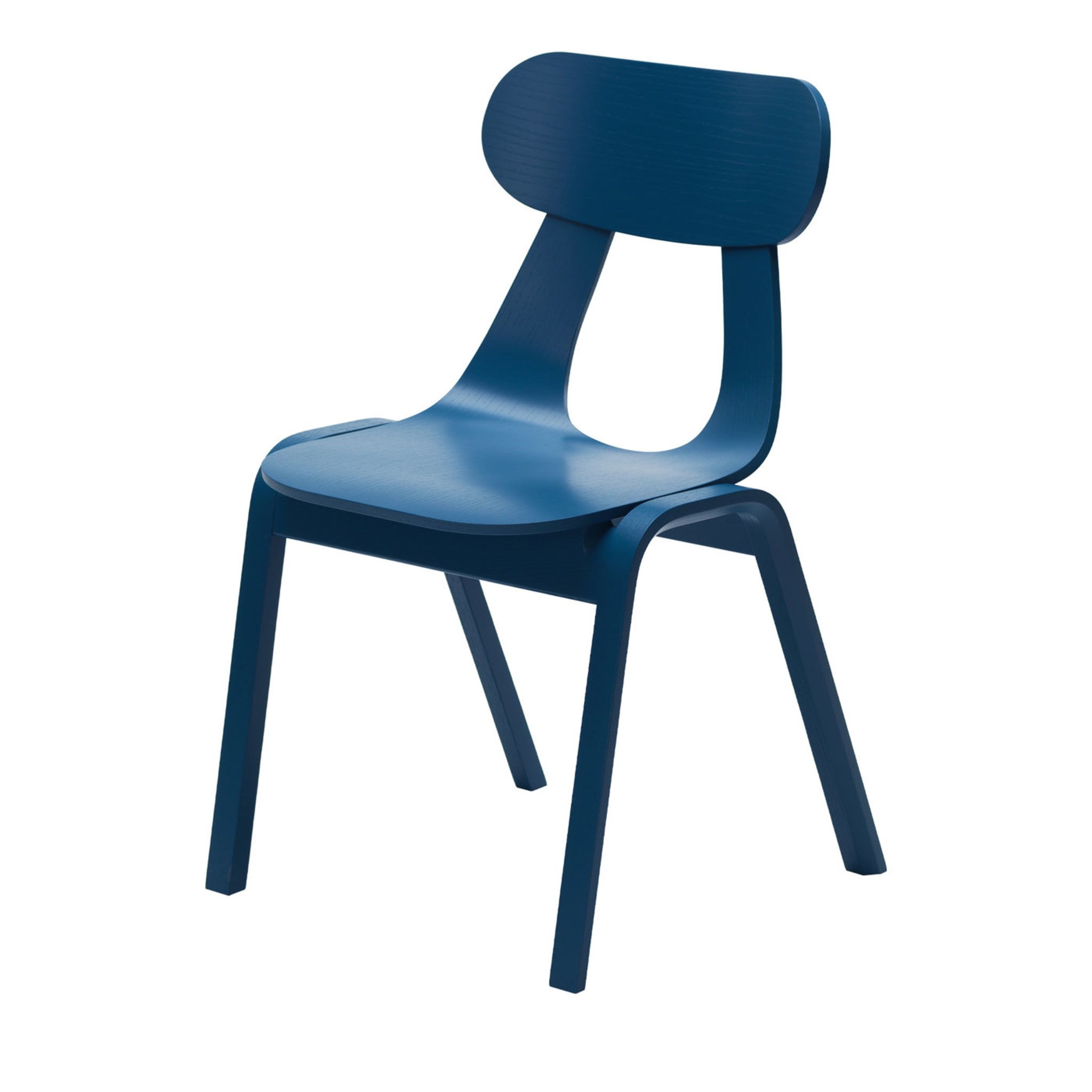 Set of 2 Blue Rapa Wood Chairs by Mentsen - Main view