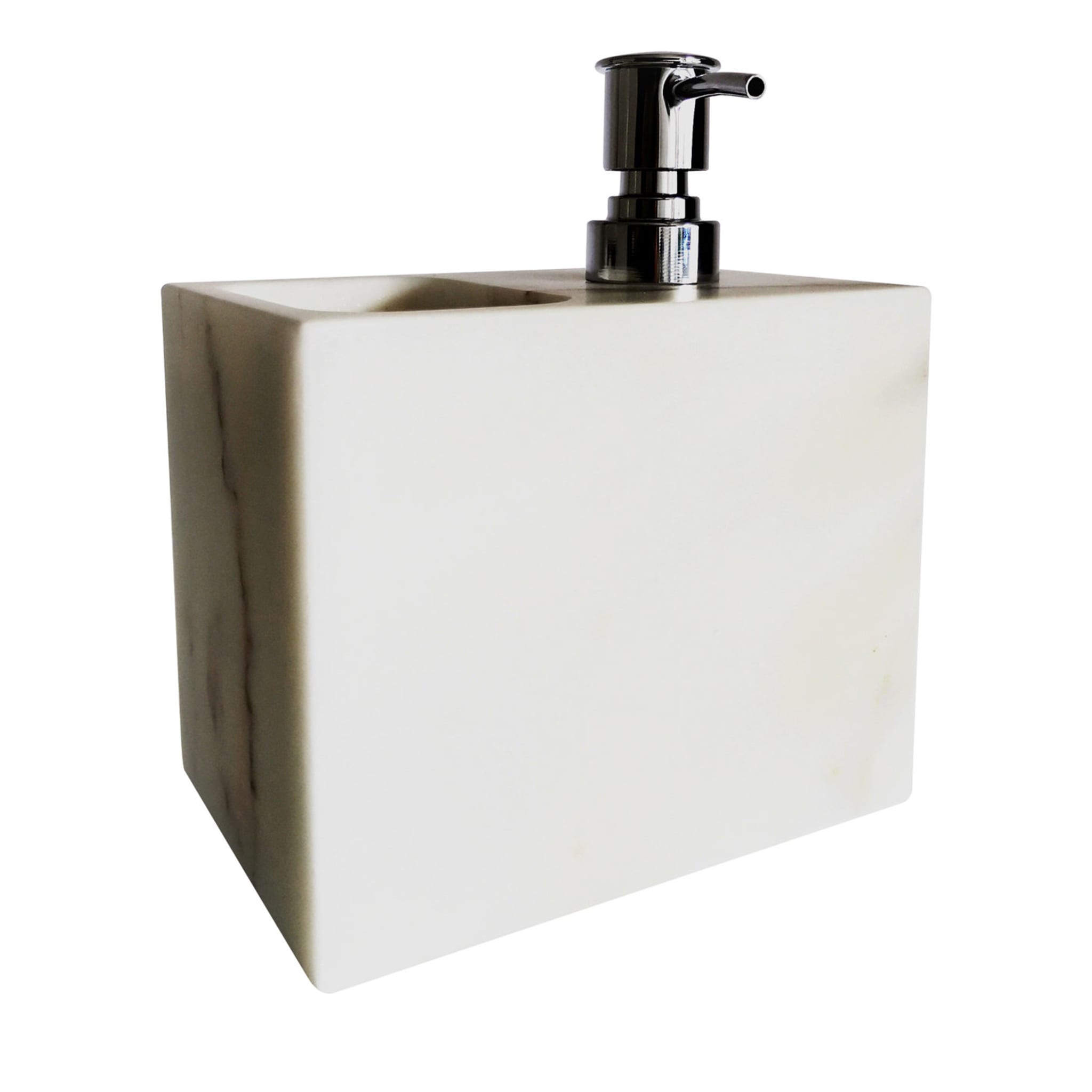 Dispenser per sapone e portaspazzolino da bagno Monolite White - Vista principale