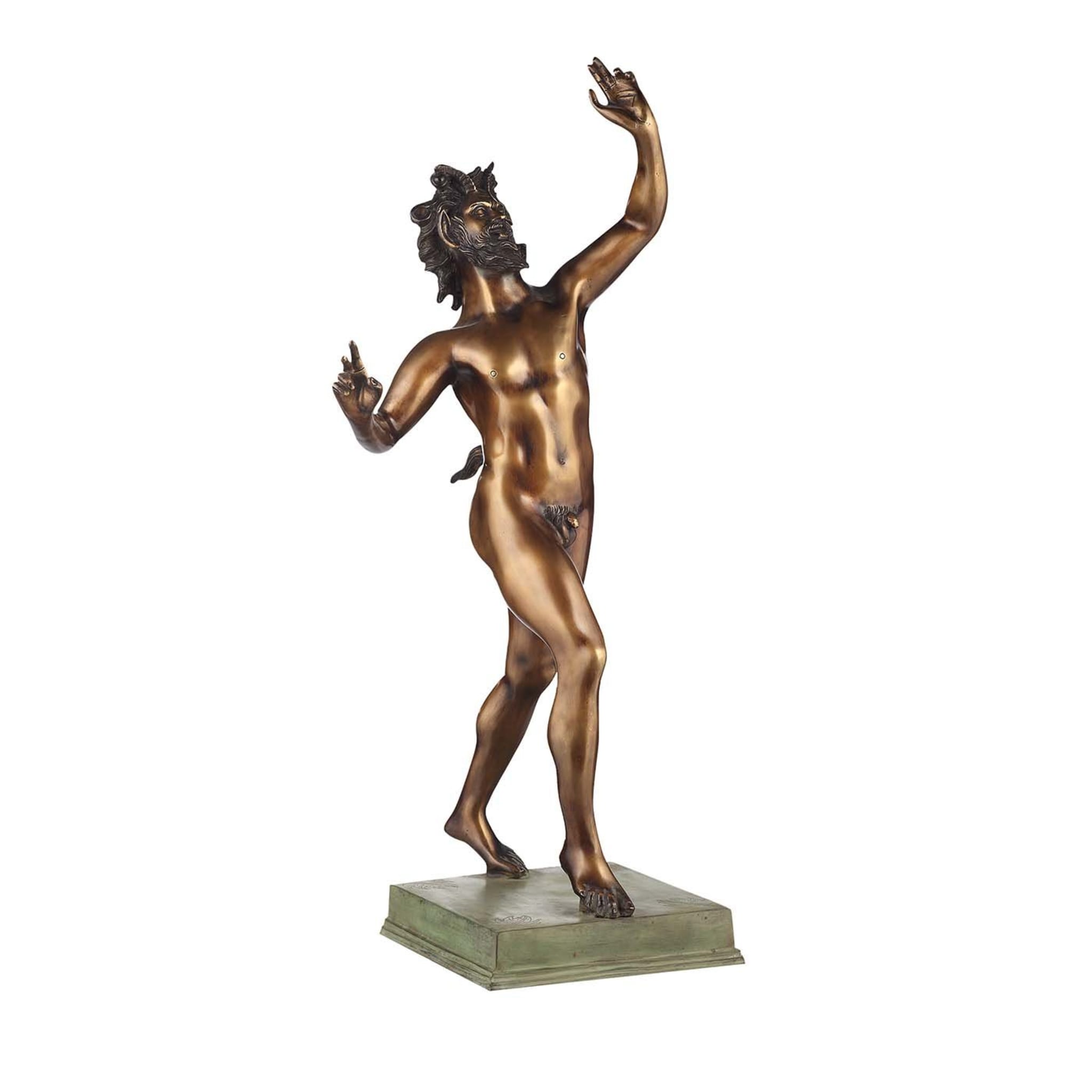 Tanzender Faun Bronzestatuette - Hauptansicht