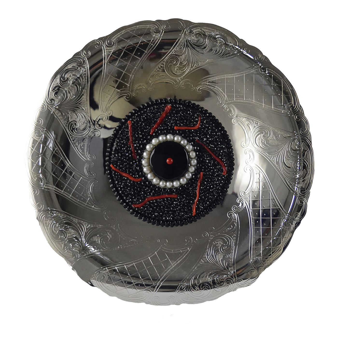 Black Sea Mandala Decorative Plate - Spirale Dorata