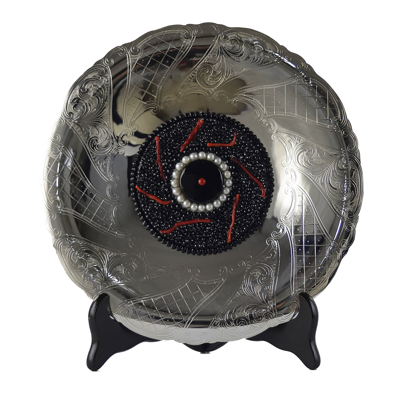 Black Sea Mandala Decorative Plate - Spirale Dorata