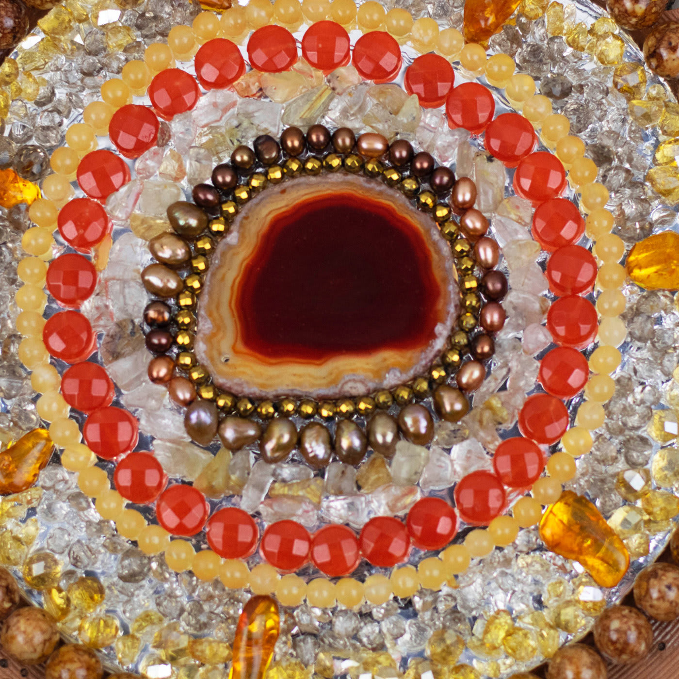 Sole Galattico Mandala Decorative Plate - Spirale Dorata