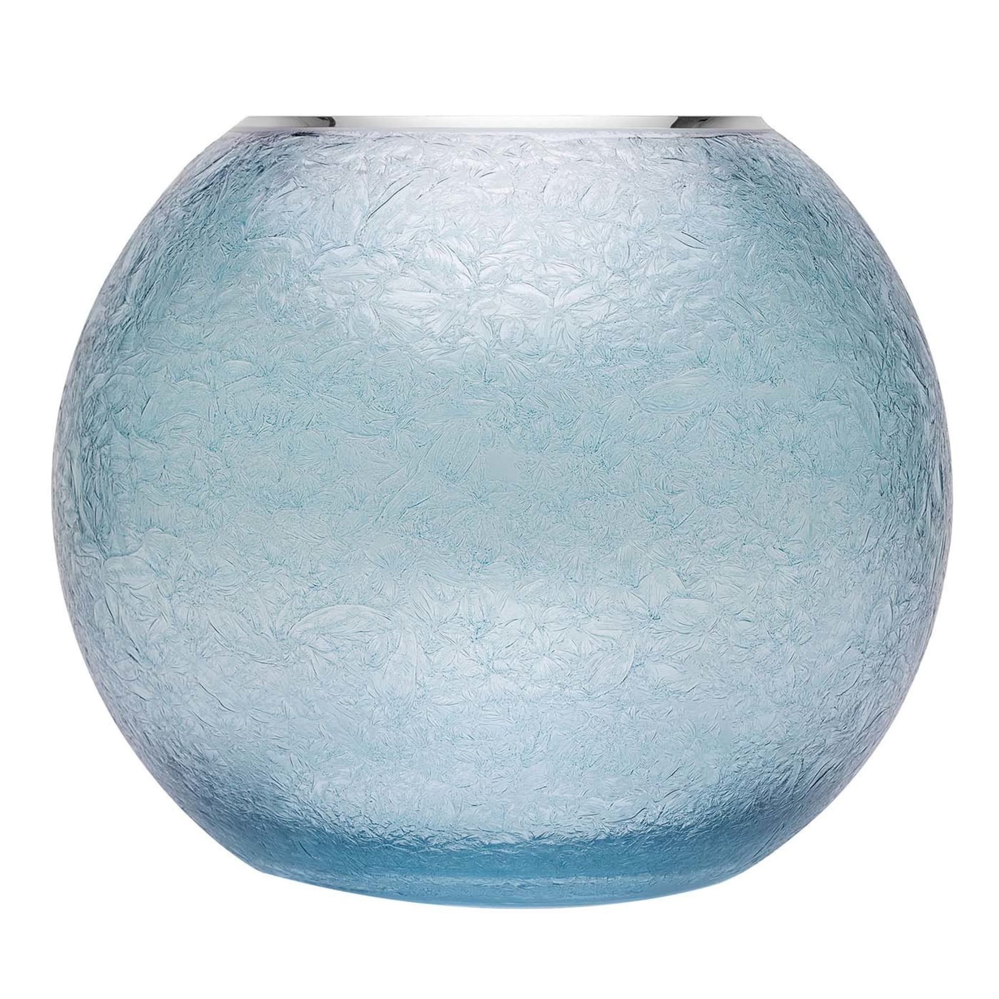 Aqua Light Blue Round Vase - Main view