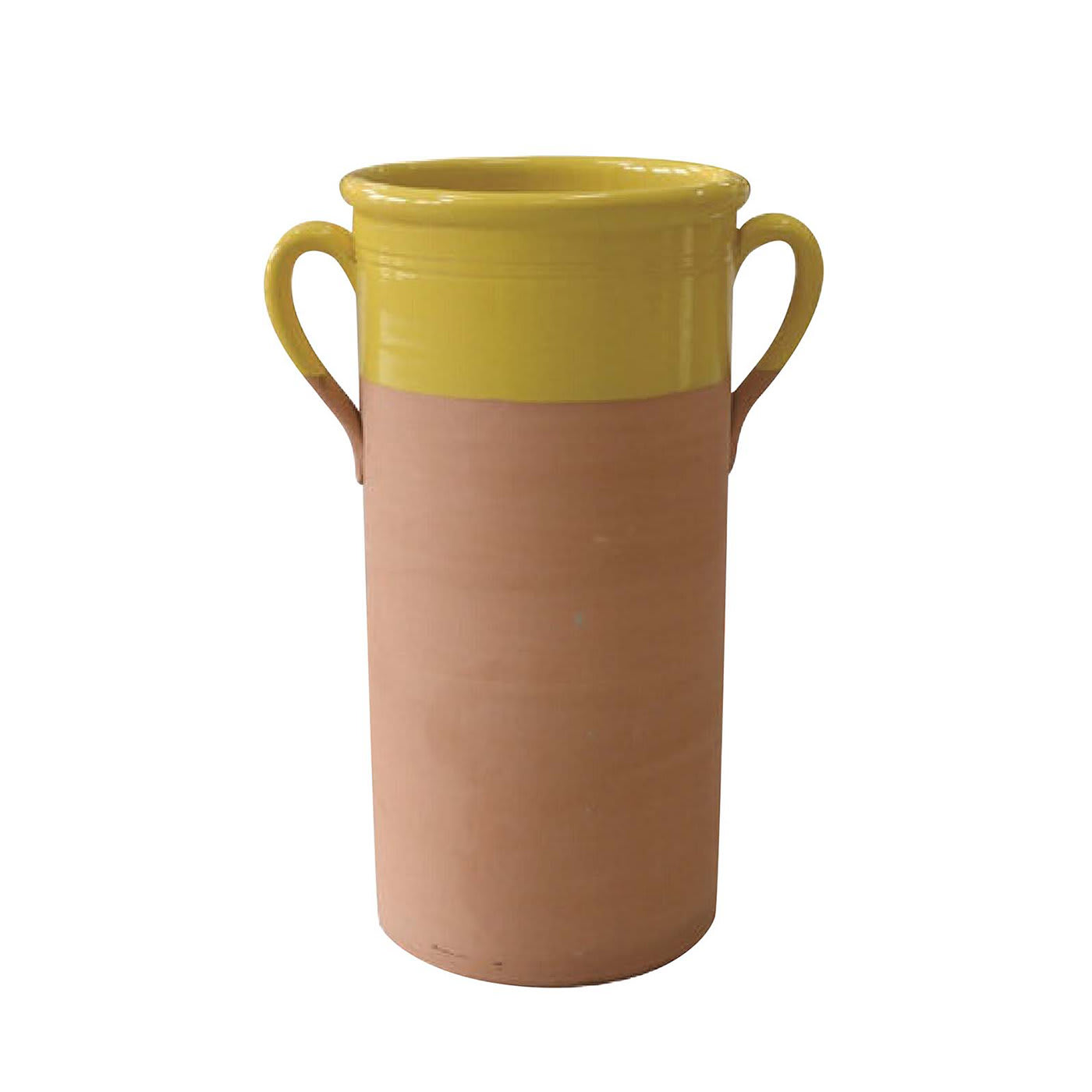 Yellow Large Cylindrical Vase with Handles - Nuova Colì