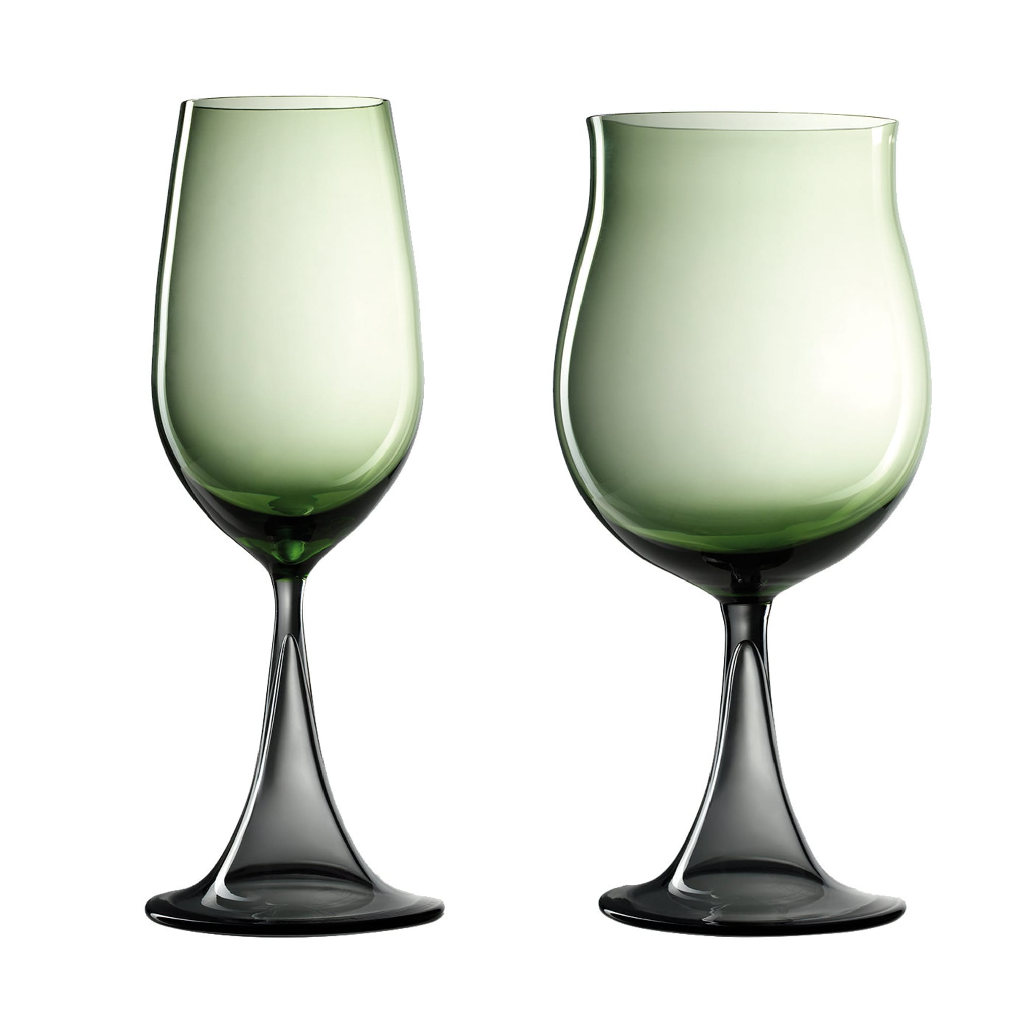 Set of two Murano glass wine glasses