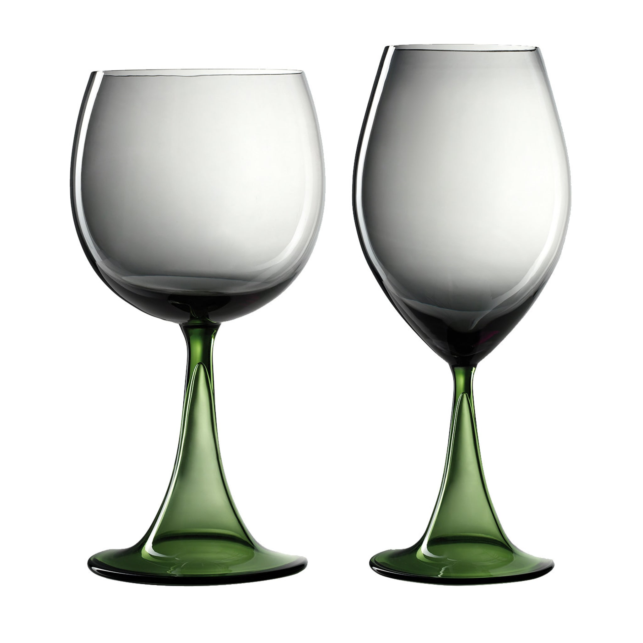 Mille e Una Notte Set of Rosso Riserva and Bourgogne Green Wine Glasses by NasonMoretti and Stefano Marcato - Main view