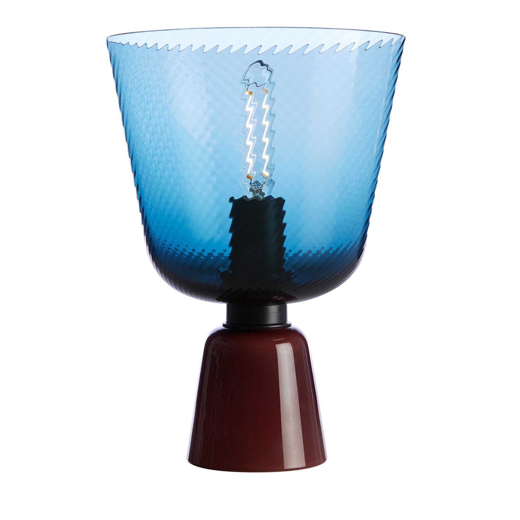 Lampada da tavolo Melting Pot Reverse Small Blue di Matteo Zorzenoni - Vista principale