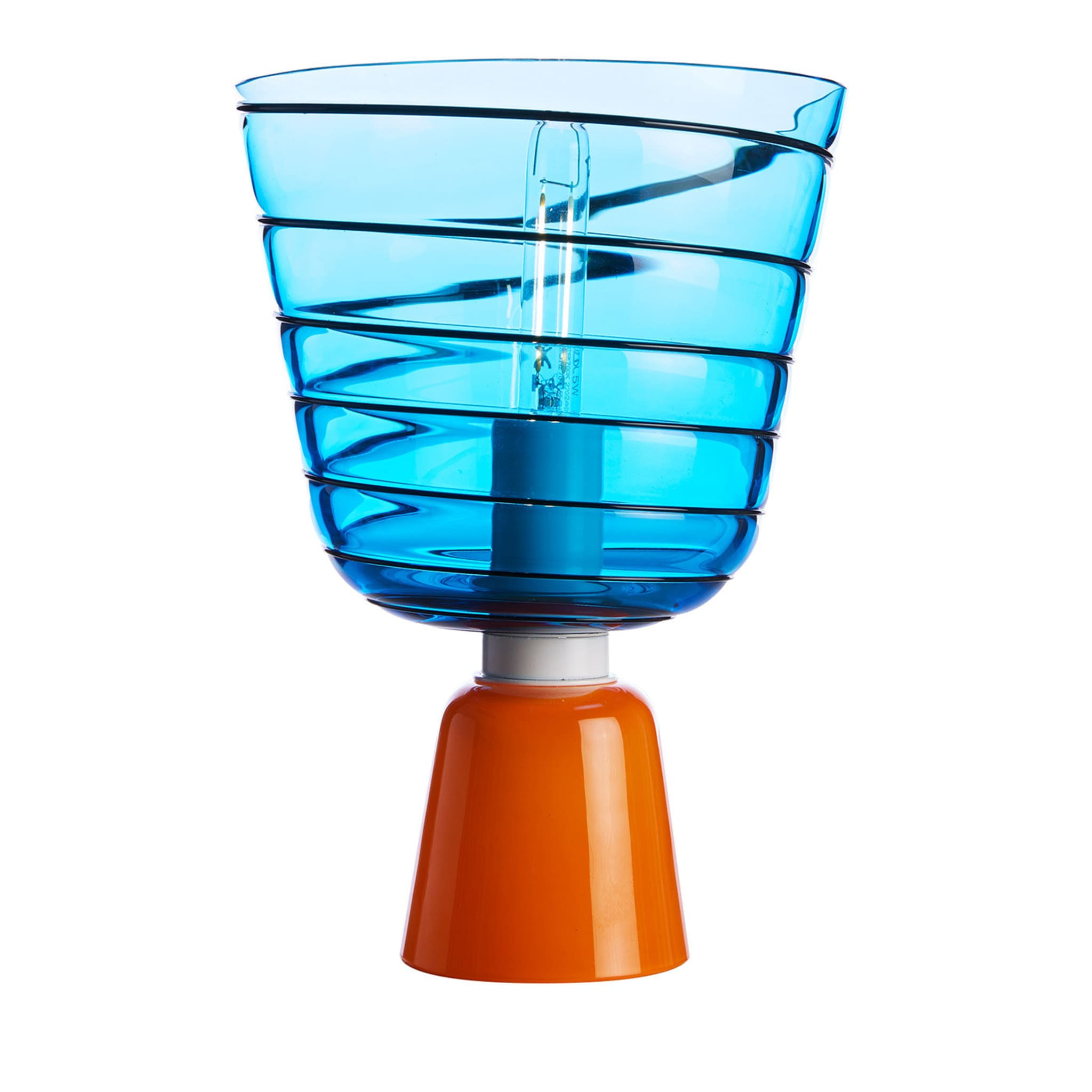 Melting Pot Reverse Small Blue and Orange Table Lamp by Matteo Zorzenoni - Main view