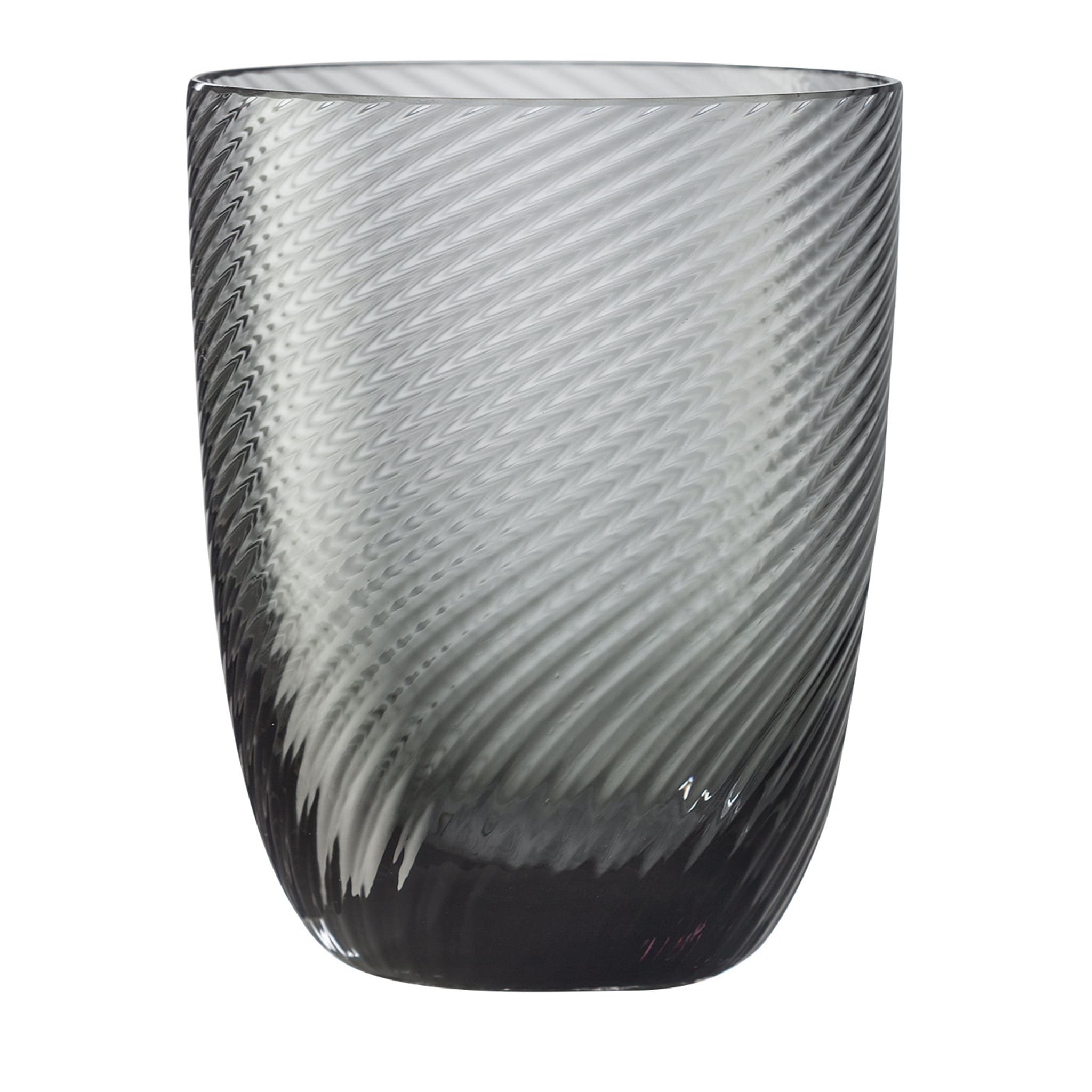 Idra Set of 2 Twisted Striped Gray Water Glasses - Main view