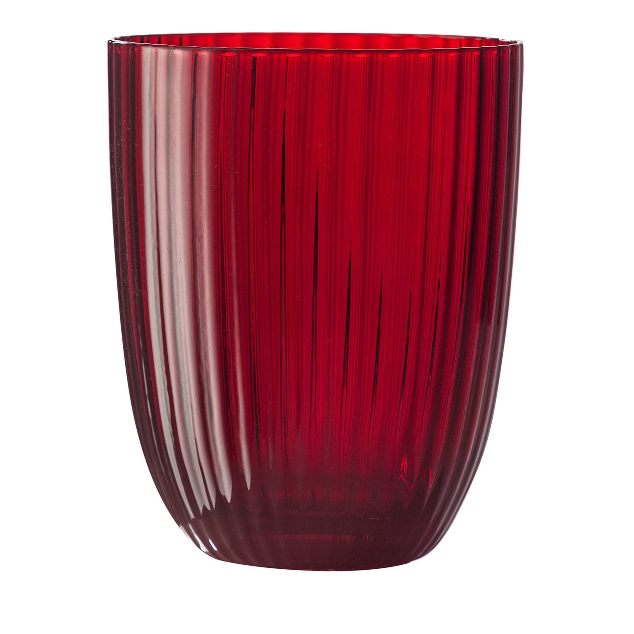 Idra Set of 2 Striped Red Water Glasses - Main view