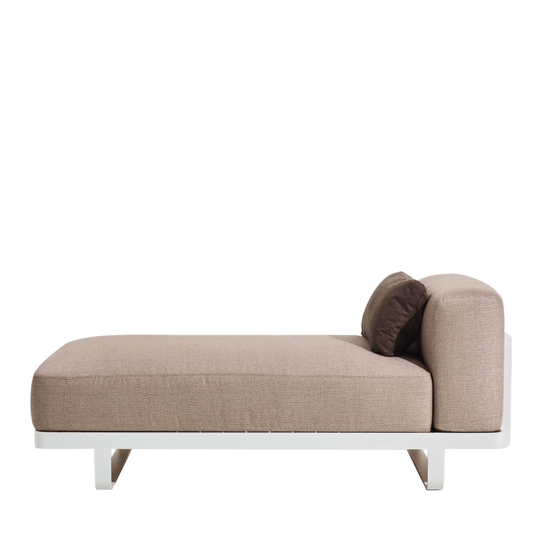 Makemake White and Beige Chaise Longue - Main view
