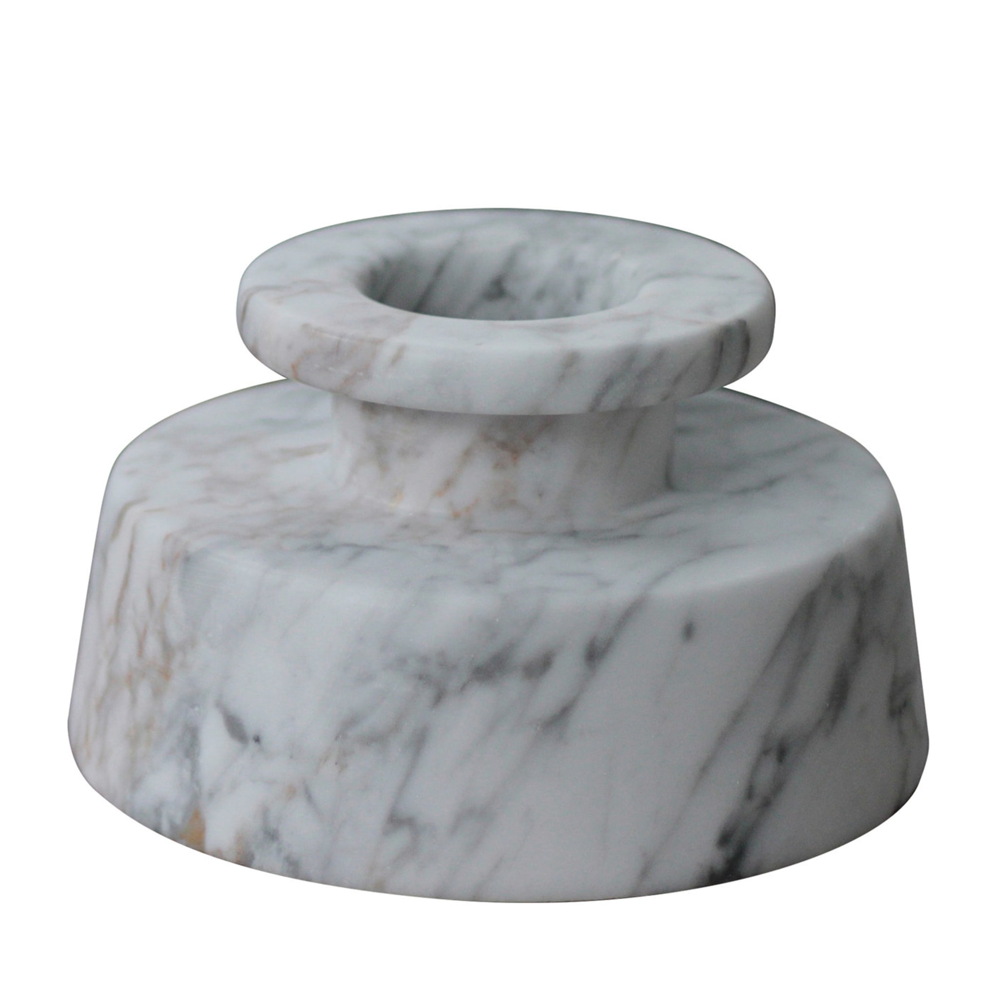 Bruciato White Carrara Marble Vase - Main view