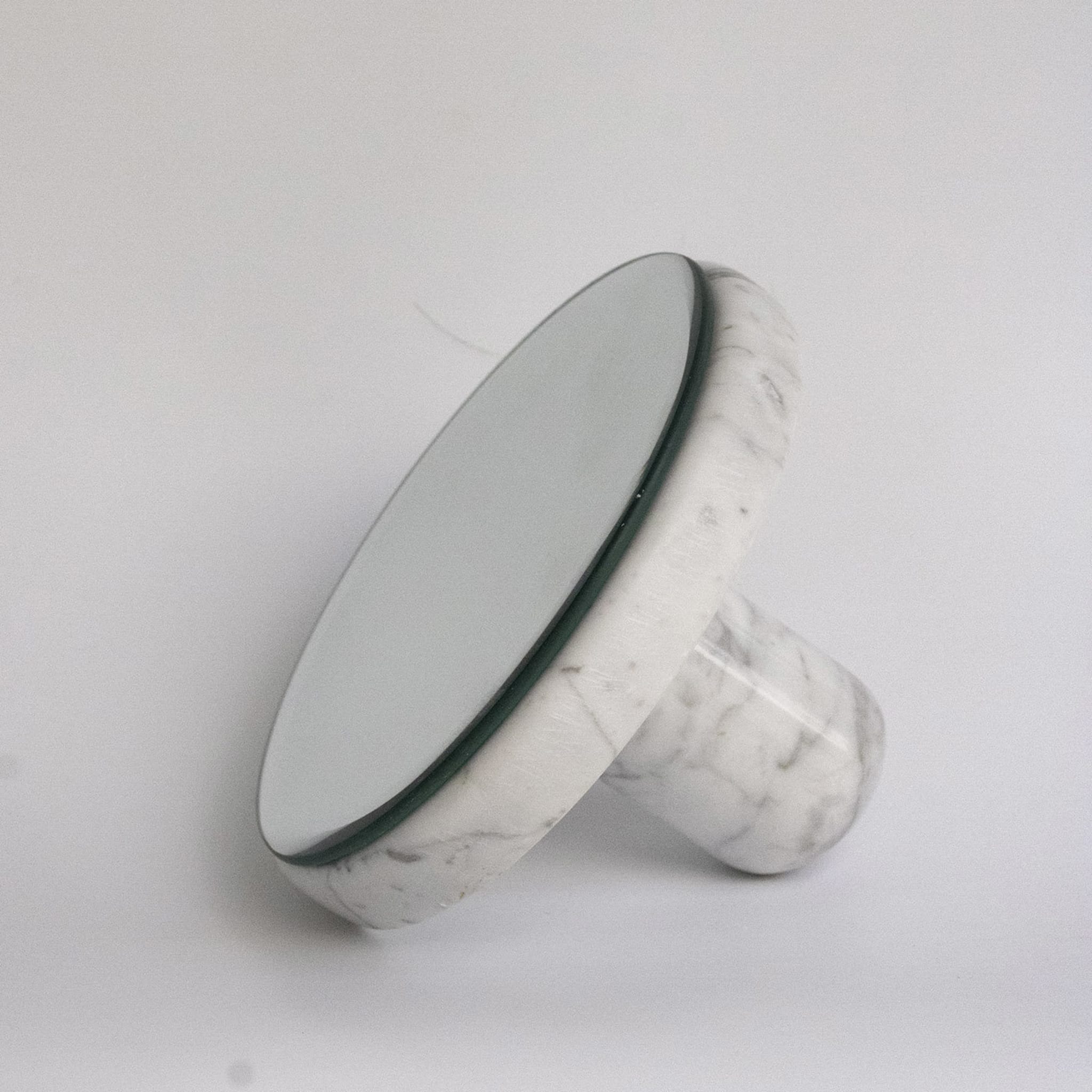 Pauline White Carrara Marble Round Mirror - Alternative view 2
