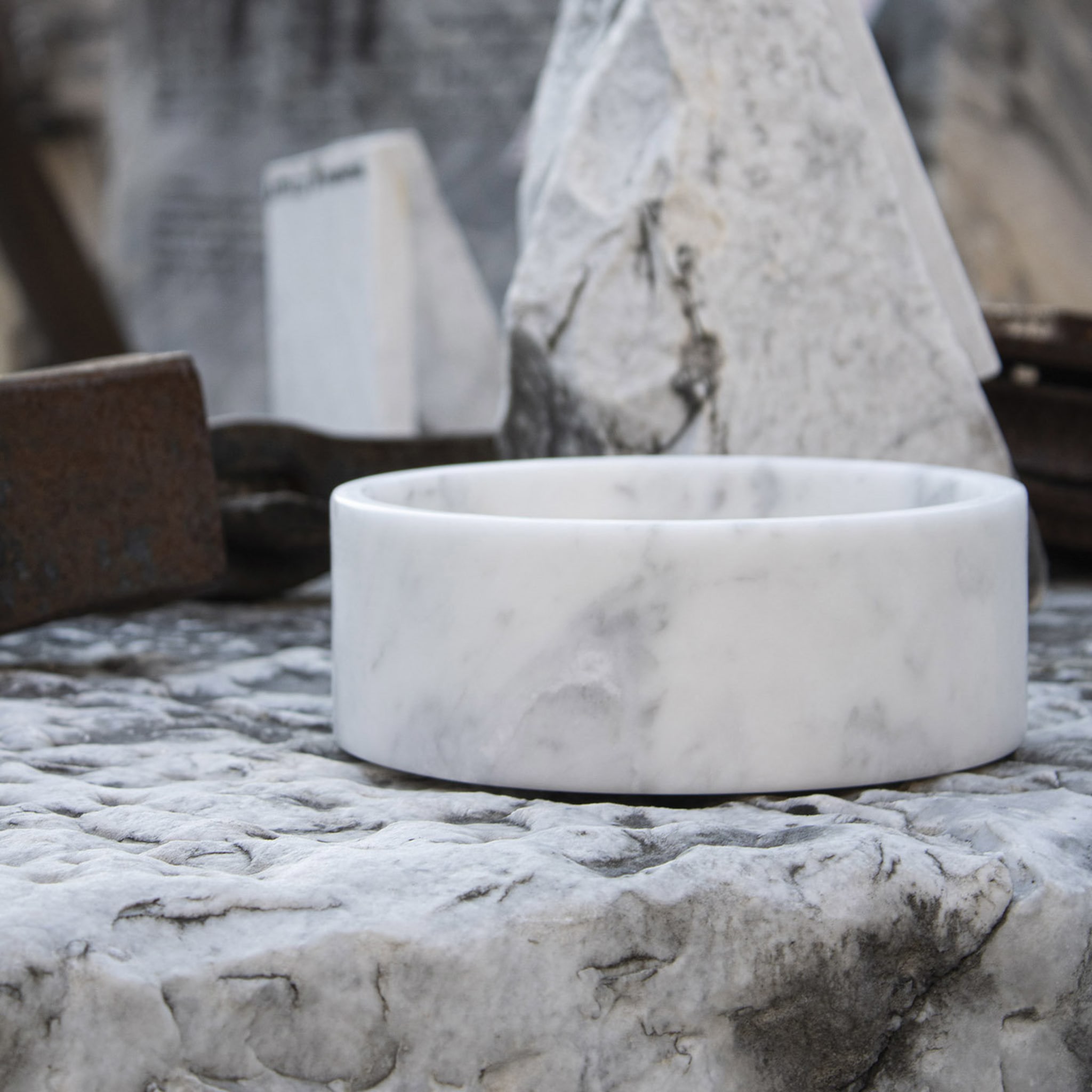 Modern White Carrara Marble Bowl - Alternative view 4