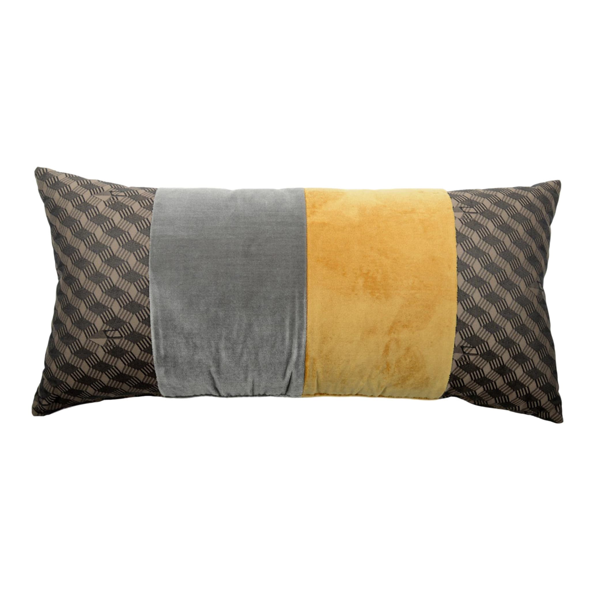 Rectangular Degradè Cushion in jacquard fabric and silk velvet - Main view