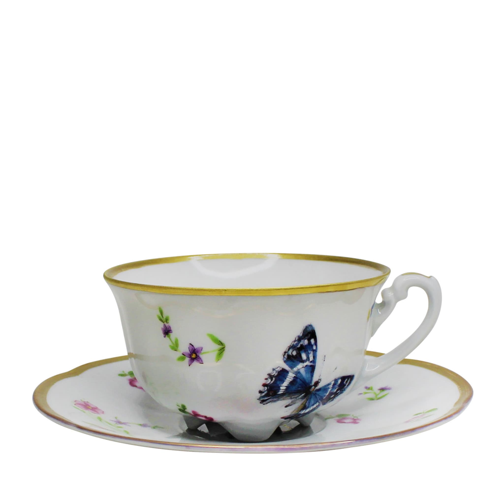 Set di 4 tazze da tè con piattini Farfalle - Vista principale