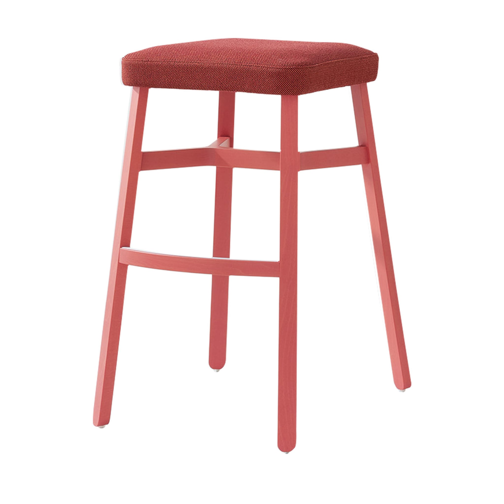 Croissant 578 Red Stool by Emilio Nanni - Main view