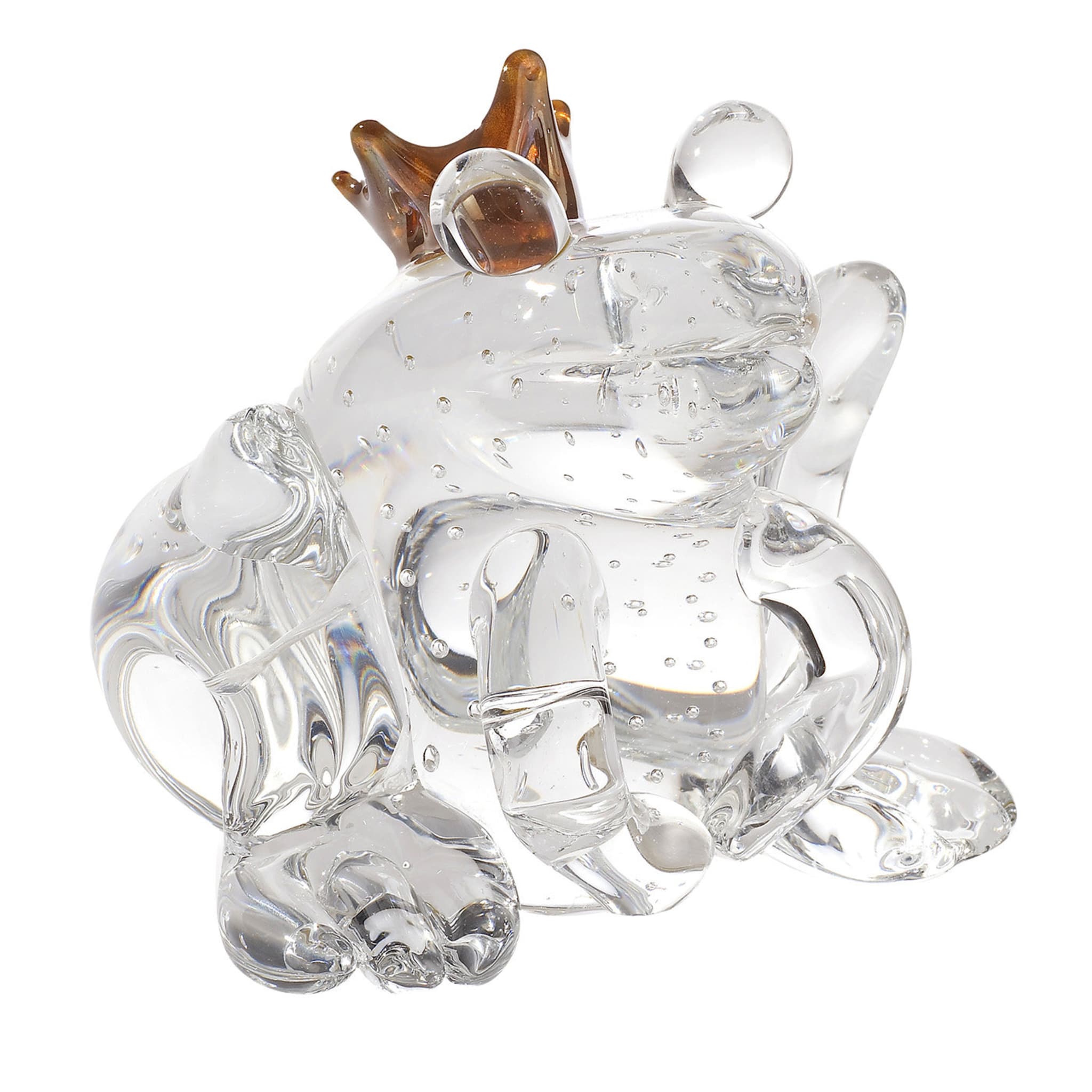 Le prince grenouille Figurine en verre transparent - Vue principale